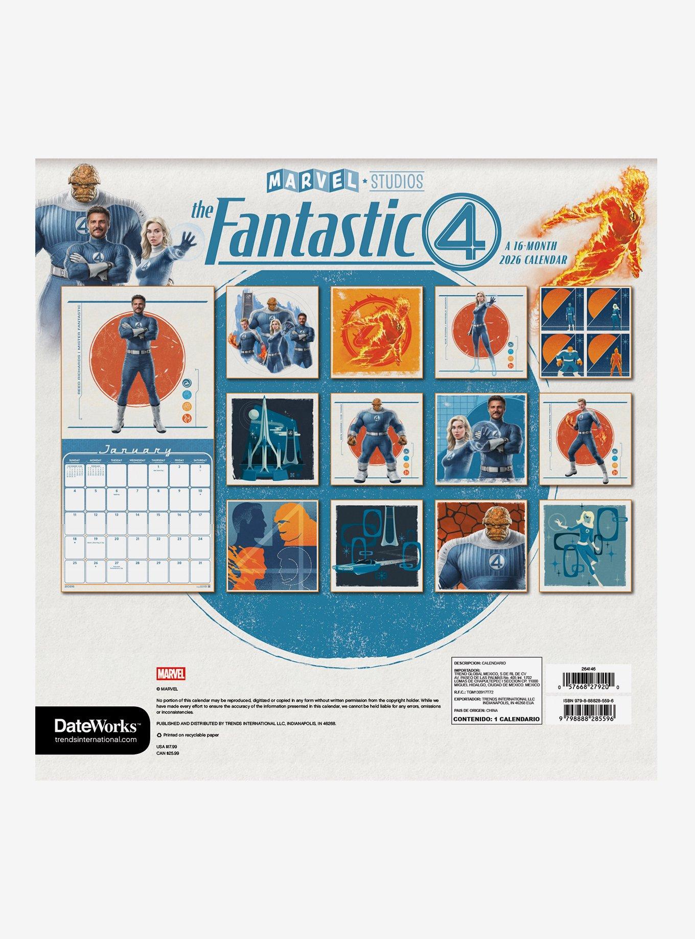 Marvel The Fantastic Four: First Steps September 2025 - December 2026 Calendar, , alternate