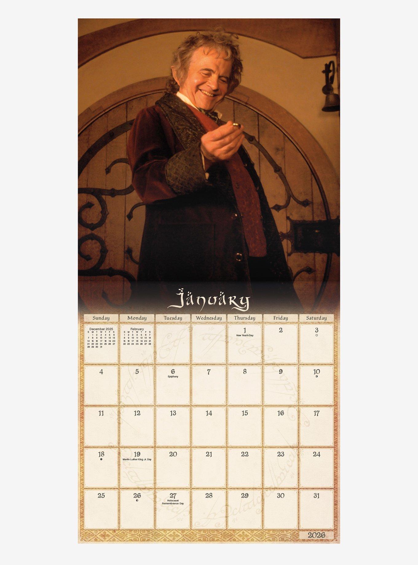 The Lord Of The Rings September 2025 - December 2026 Calendar, , hi-res