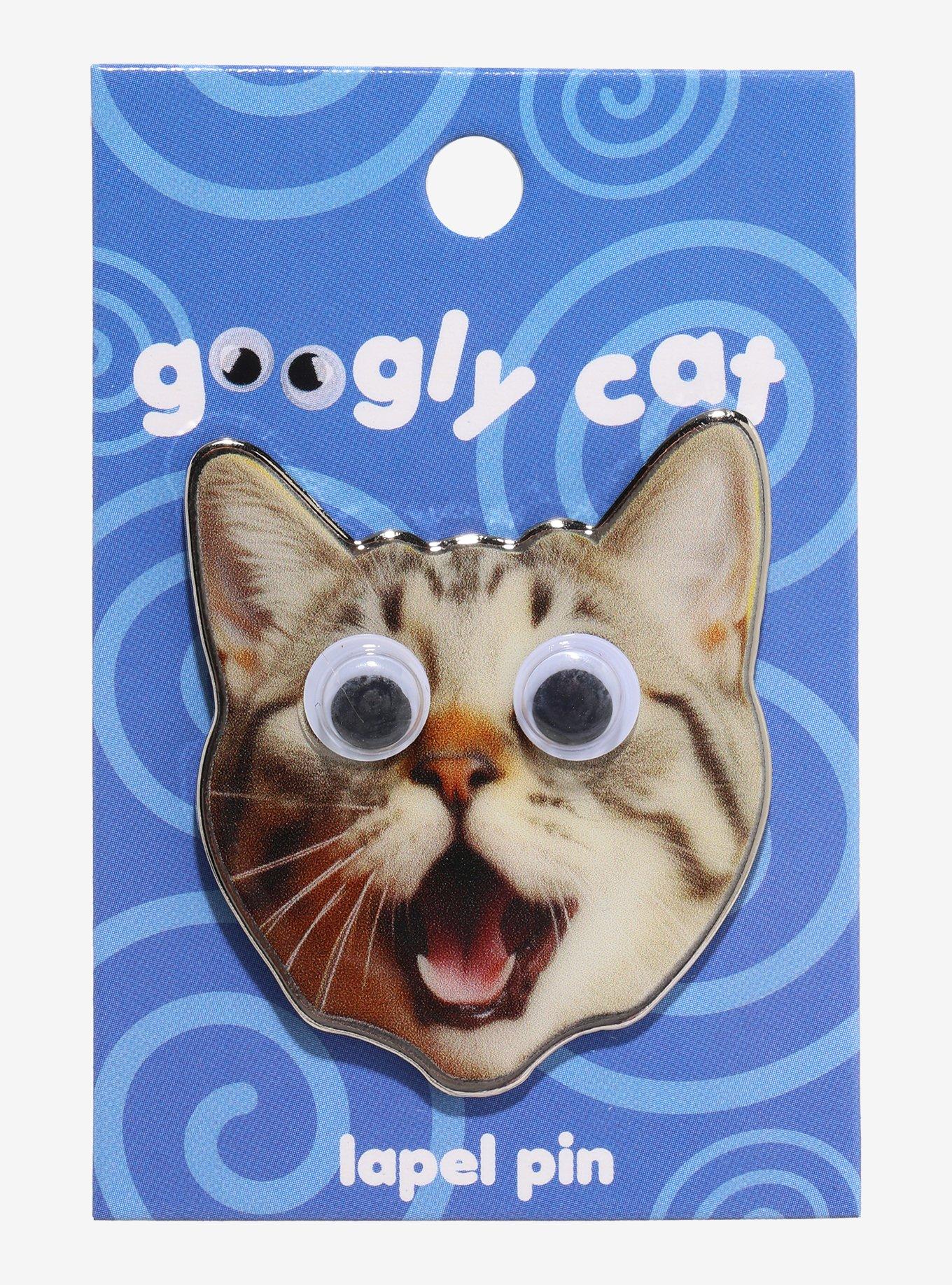 Cat Googly Eyes Enamel Pin, , hi-res