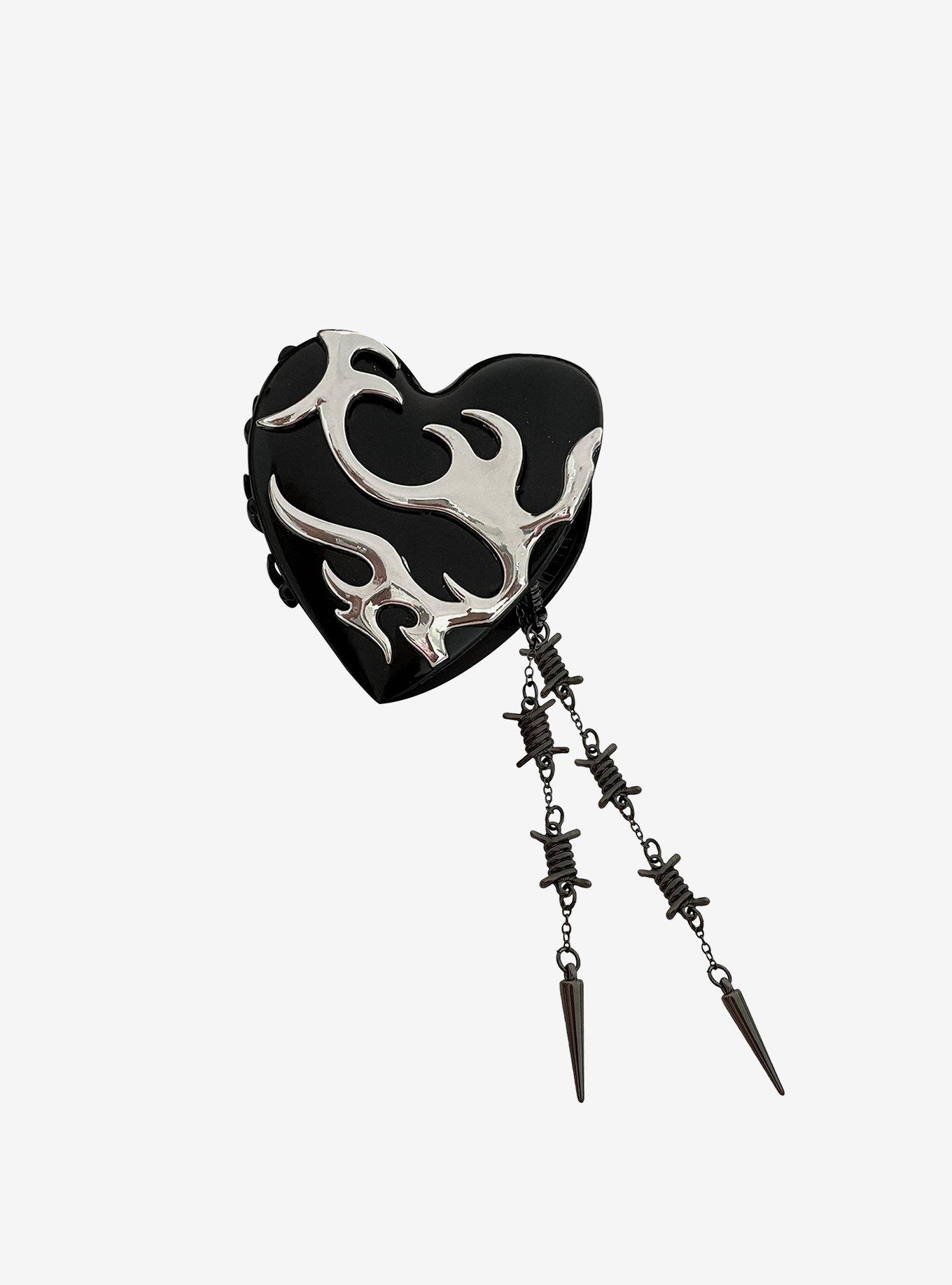 Social Collision Cyber Hear Claw Hair Clip, , hi-res