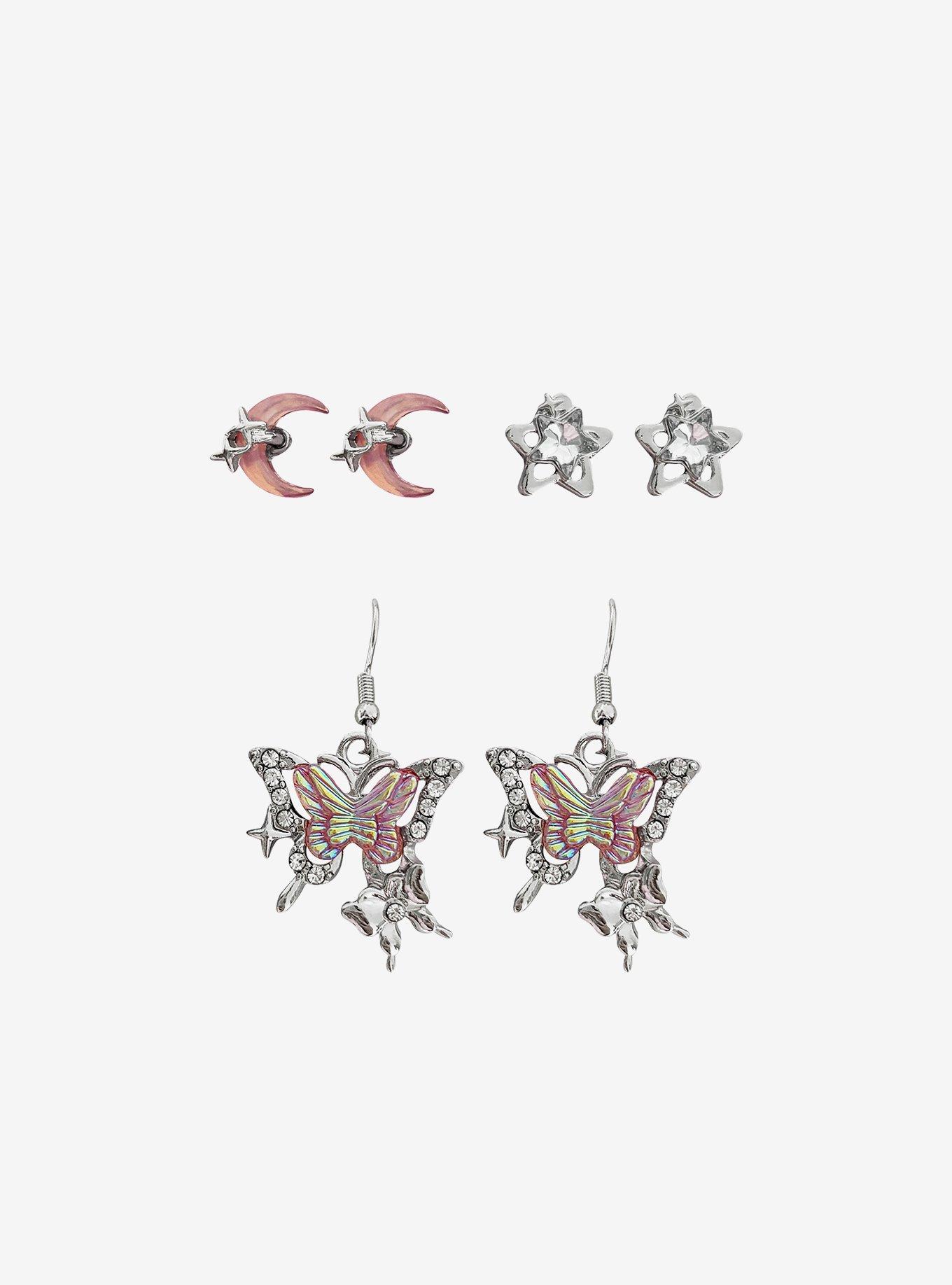 Sweet Society Celestial Butterfly Bling Earring Set, , hi-res