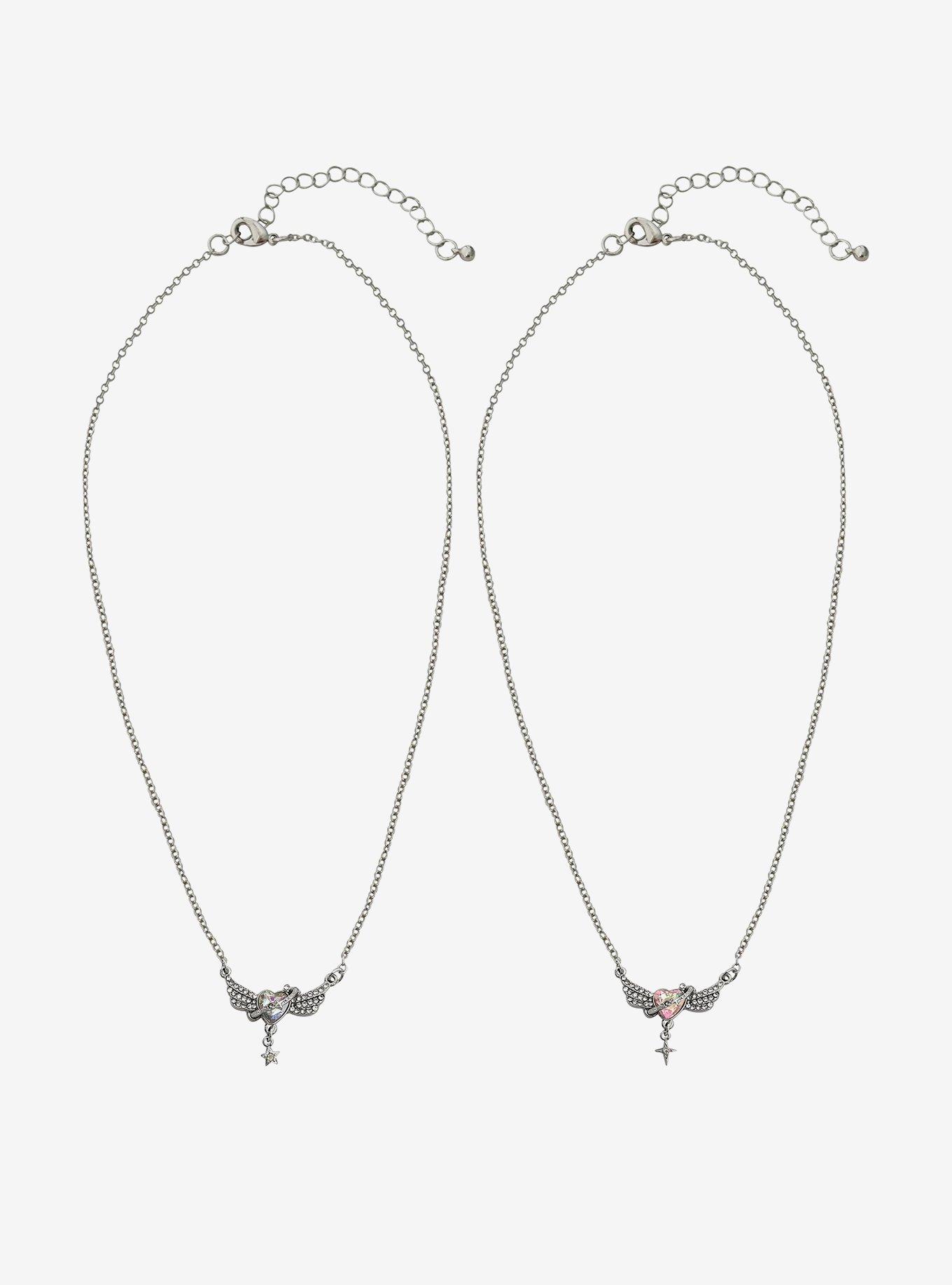 Sweet Society Winged Heart Best Friend Necklace Set, , hi-res