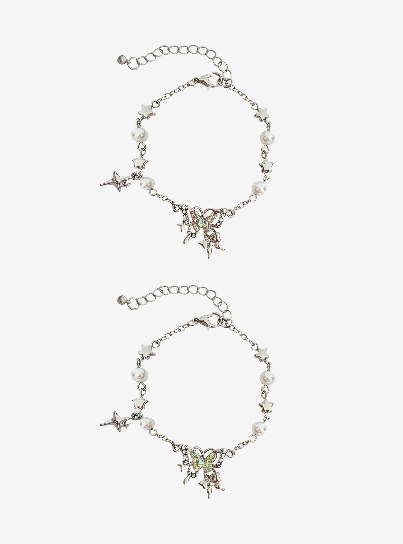 Sweet Society Jeweled Butterfly Best Friend Bracelet Set, , hi-res