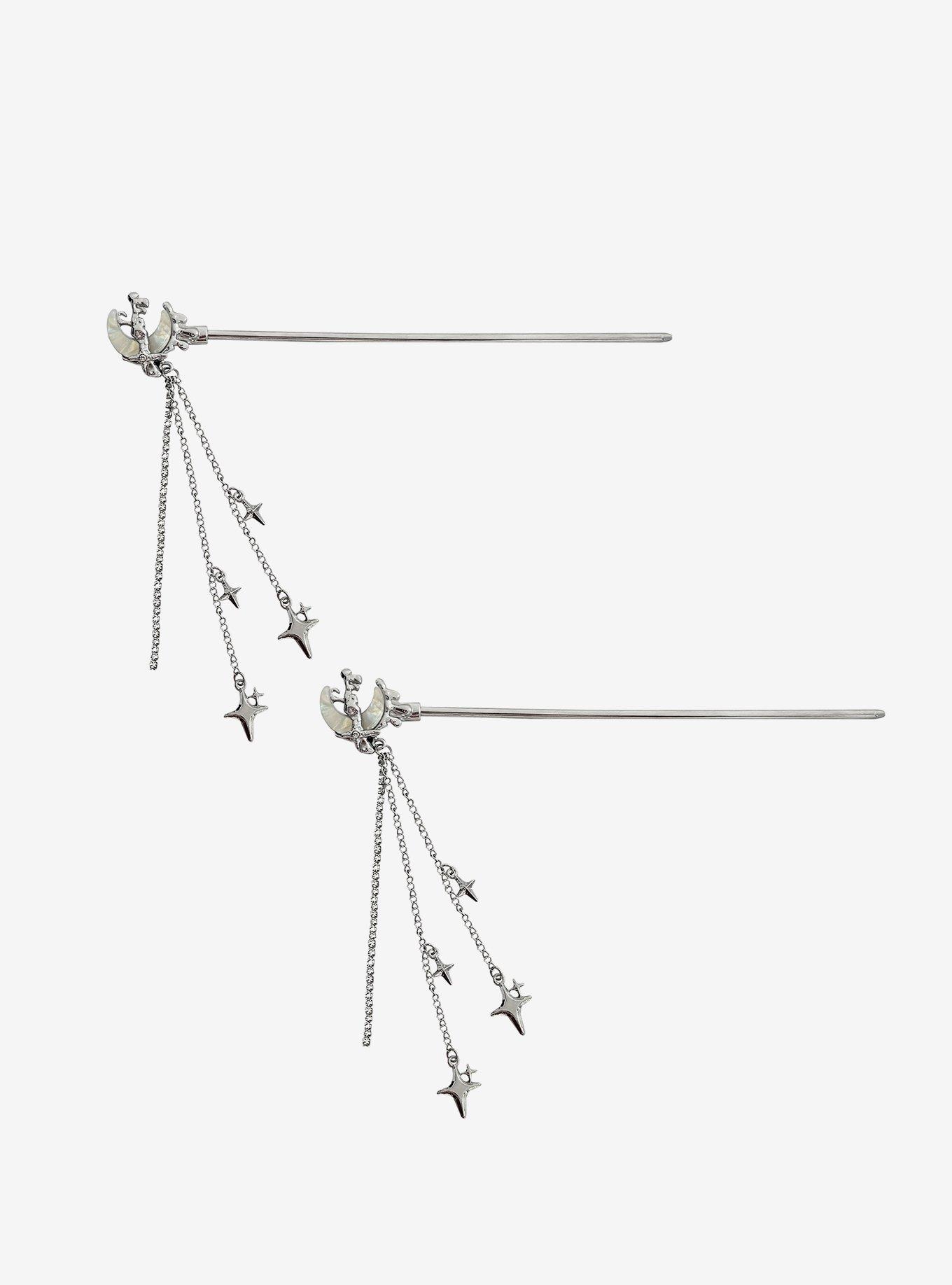 Cosmic Aura Orbit Moon Hair Stick Set, , hi-res