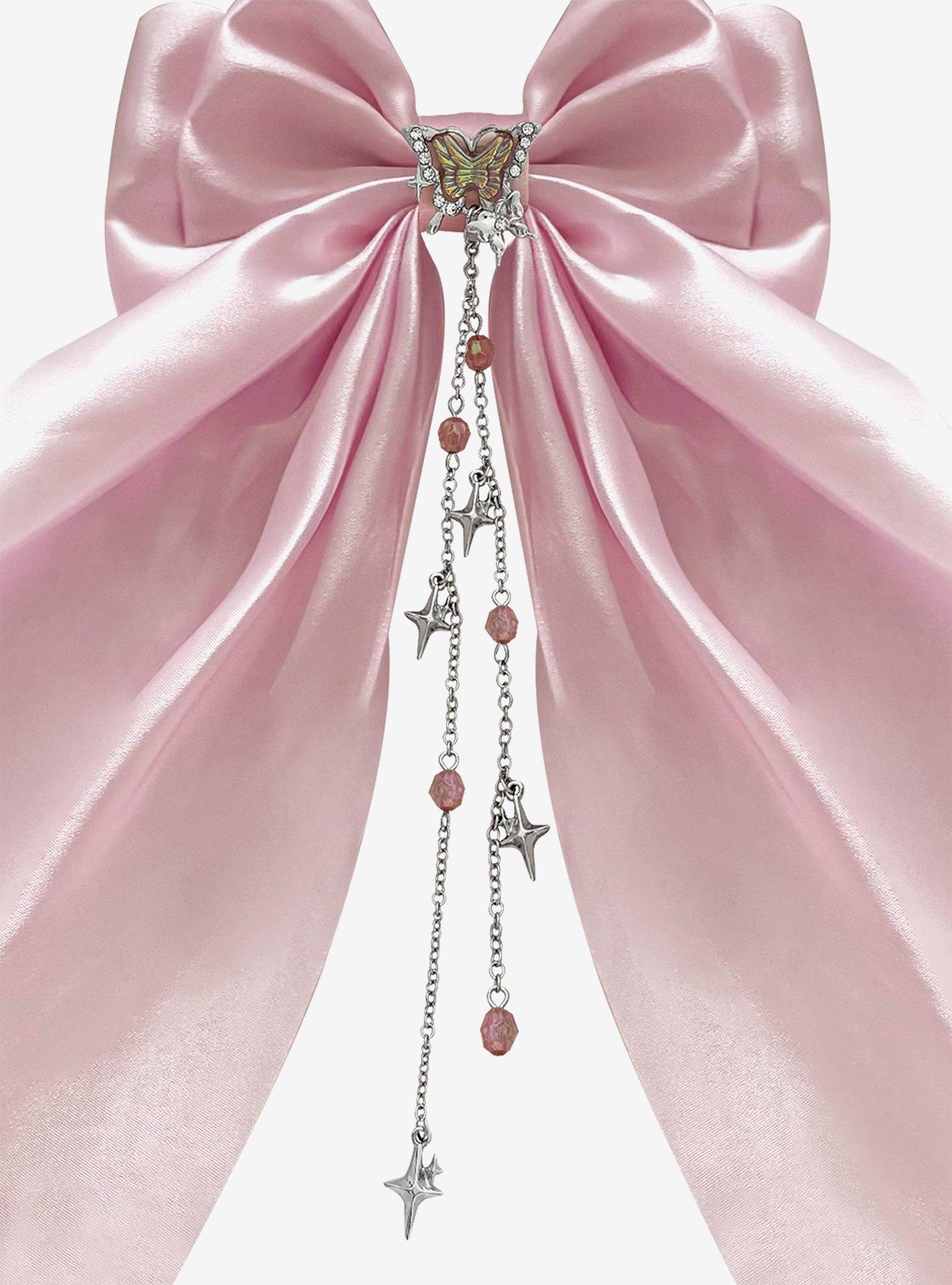 Sweet Society Jeweled Butterfly Pink Hair Bow, , alternate