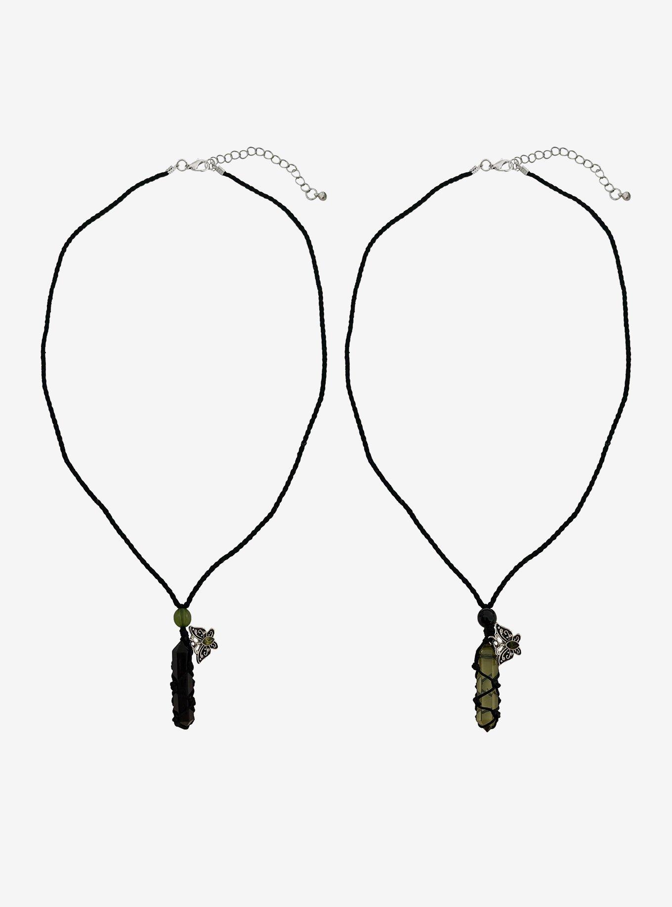 Thorn & Fable Crystal Butterfly Best Friend Necklace Set, , hi-res