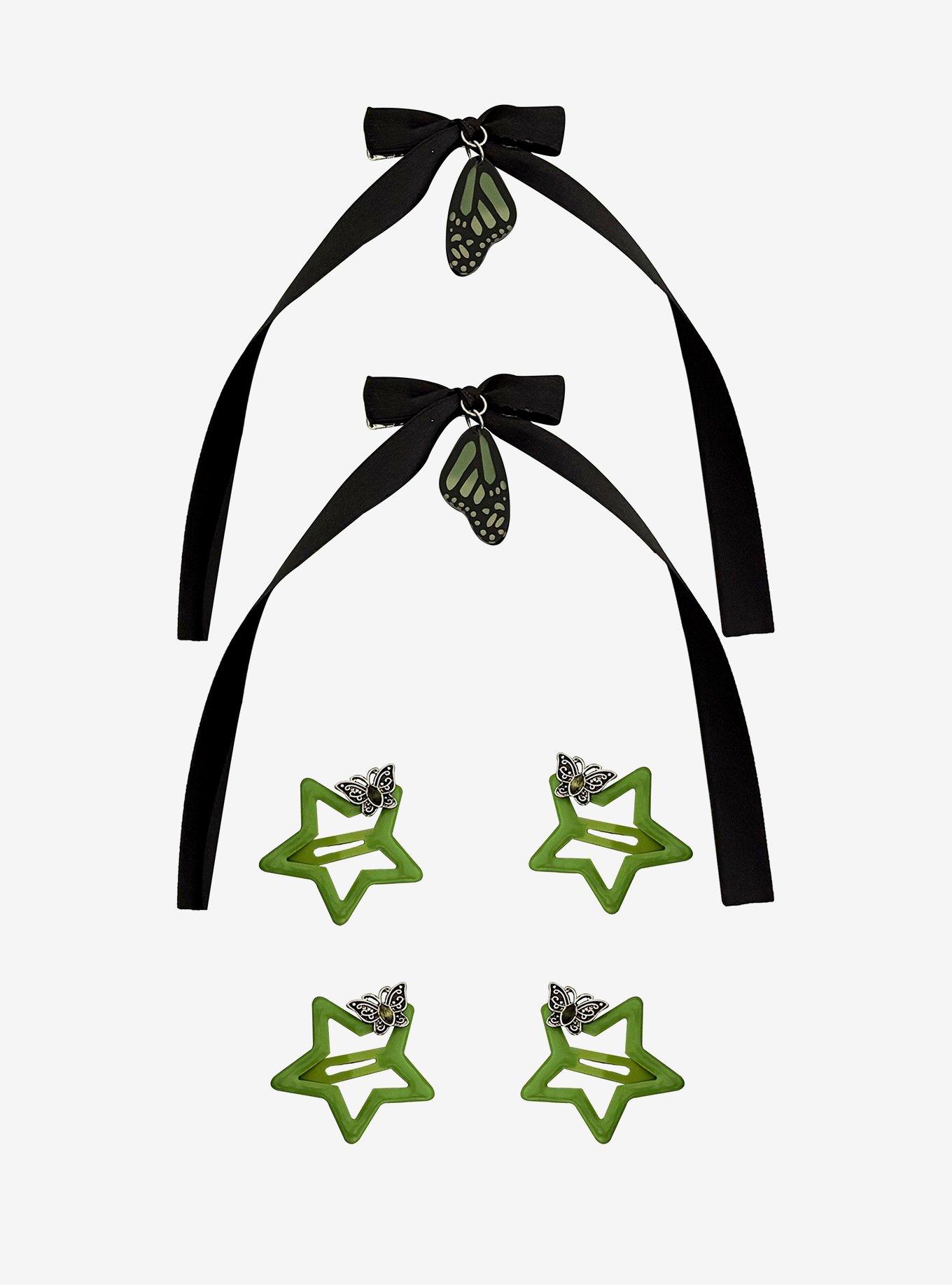 Thorn & Fable Star Butterfly Bow Hair Clip Set, , hi-res