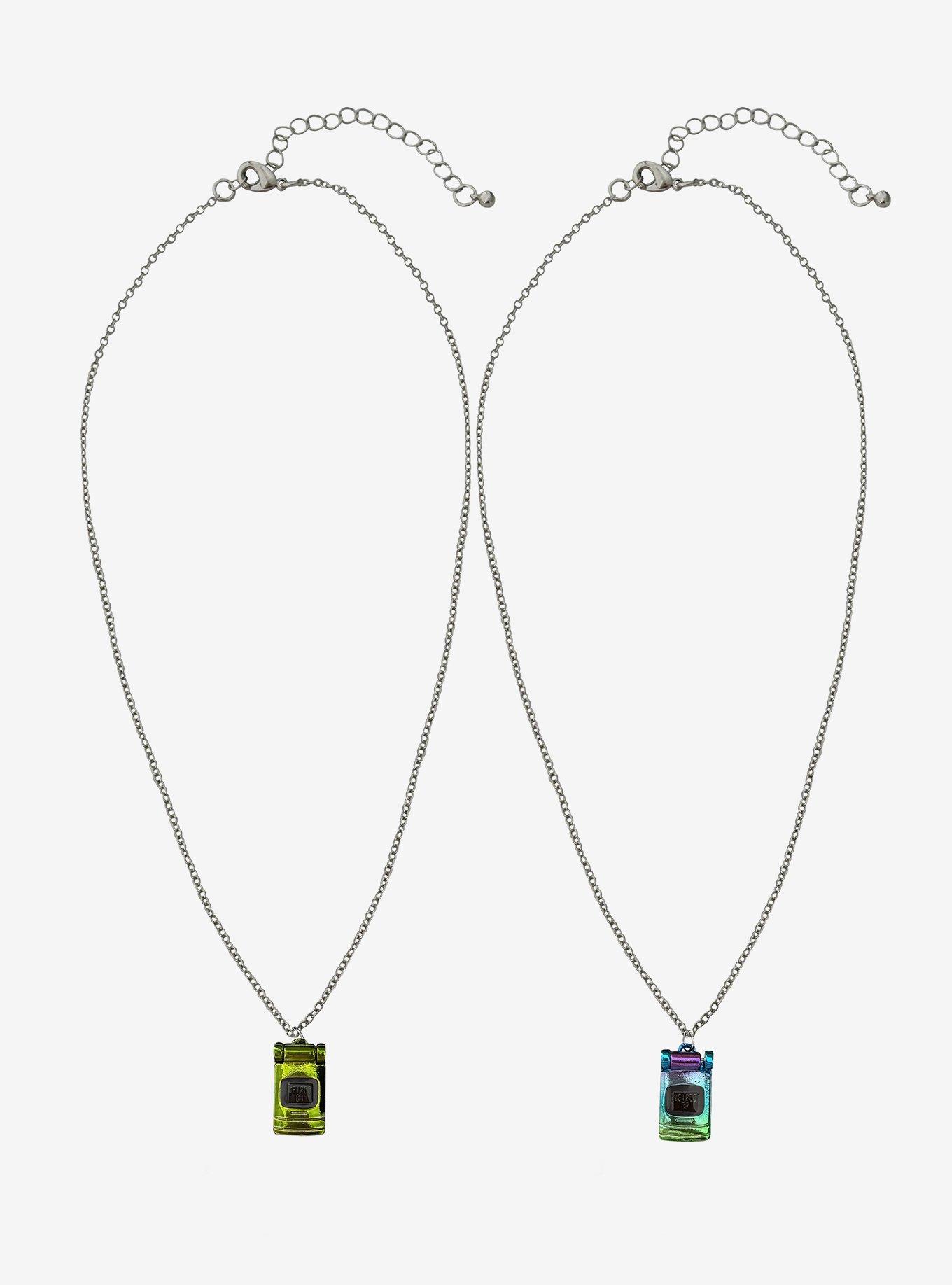Y2K Alien Flip Phone Best Friend Necklace Set, , hi-res