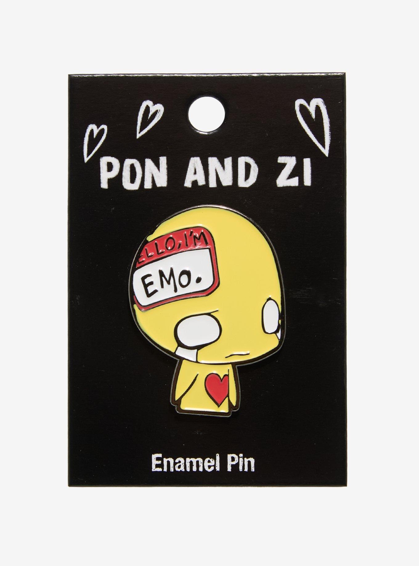 Pon And Zi I'm Emo Enamel Pin, , hi-res