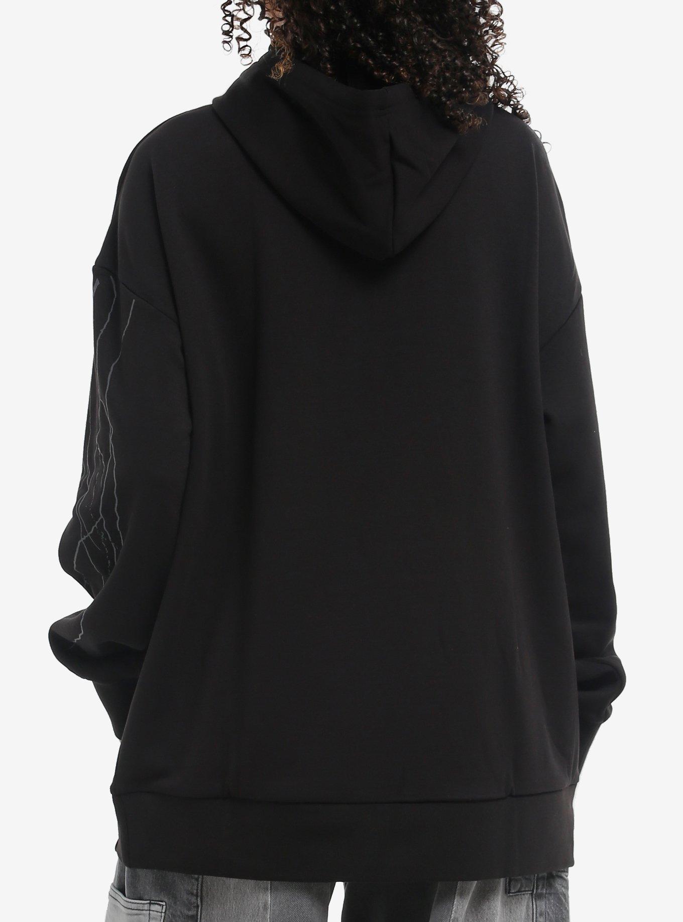 KIHILIST Black Lightning Girls Oversized Hoodie, , hi-res