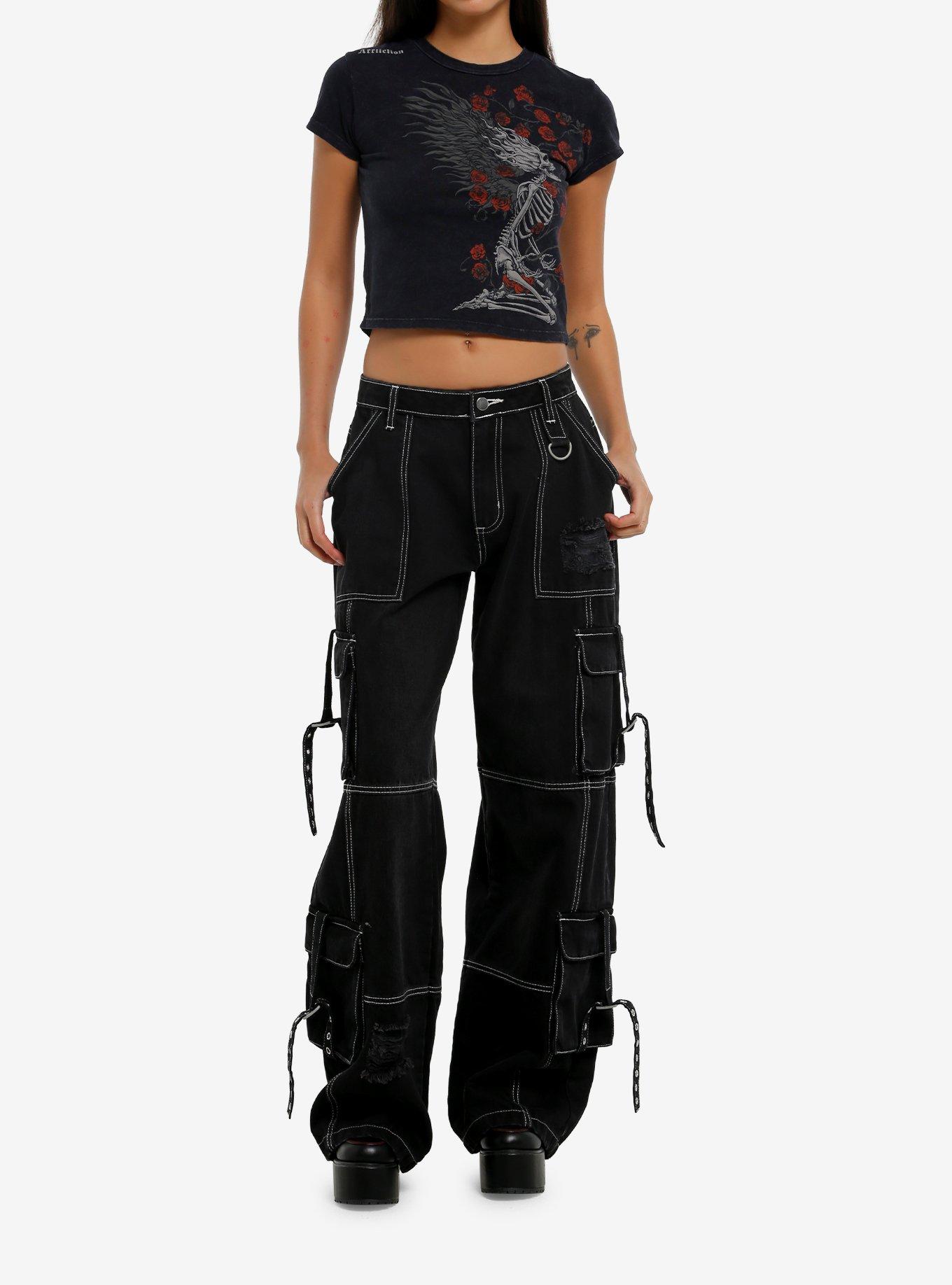 Affliction Skeleton Roses Girls Baby T-Shirt, , hi-res