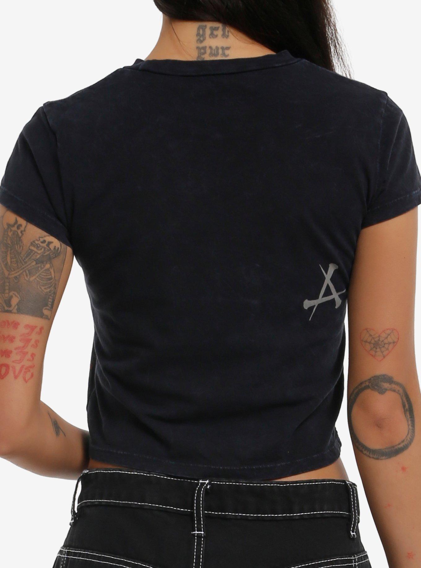 Affliction Skeleton Roses Girls Baby T-Shirt, RED, alternate