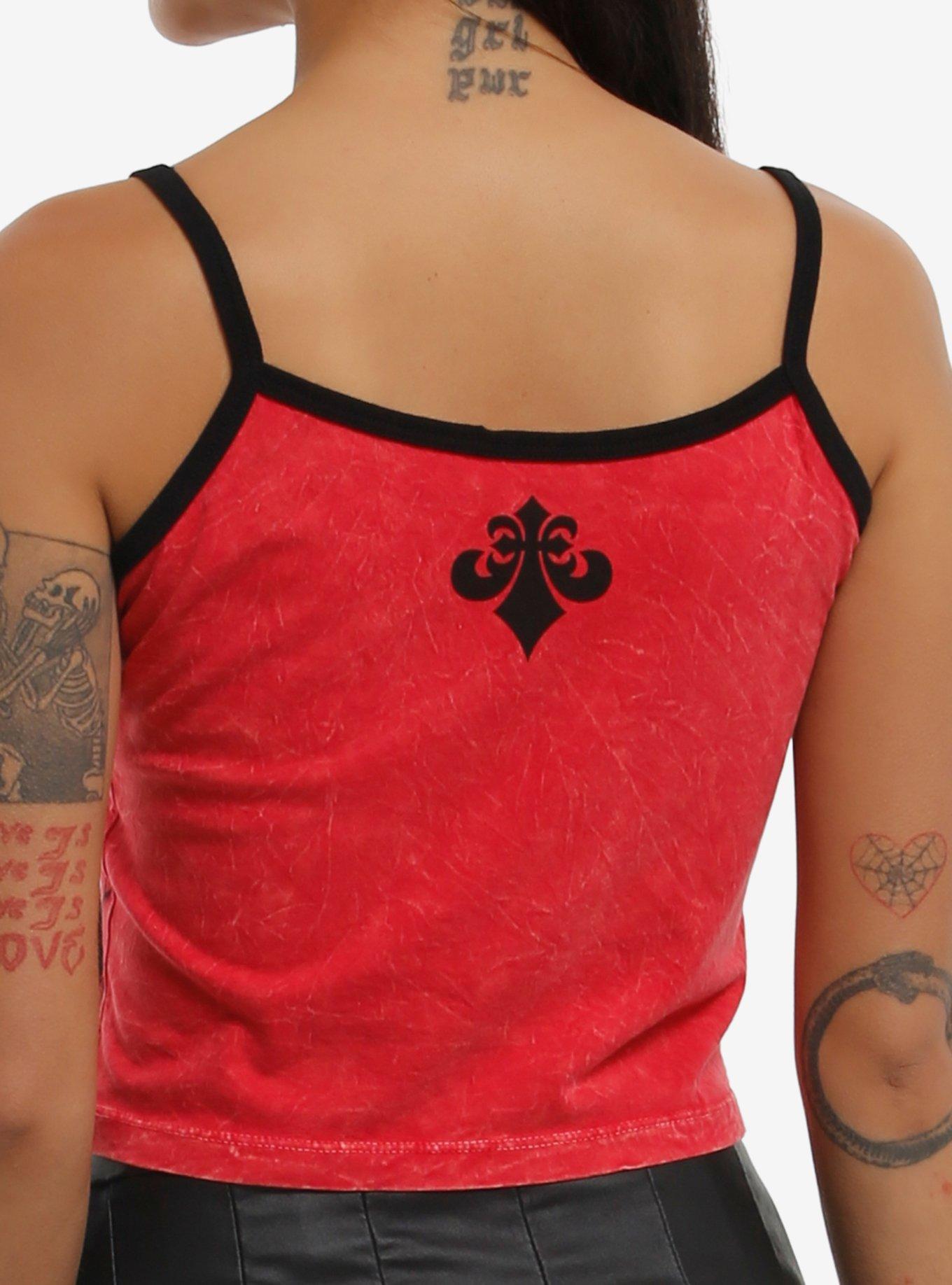 Affliction Crow Girls Crop Cami, BLACK, alternate