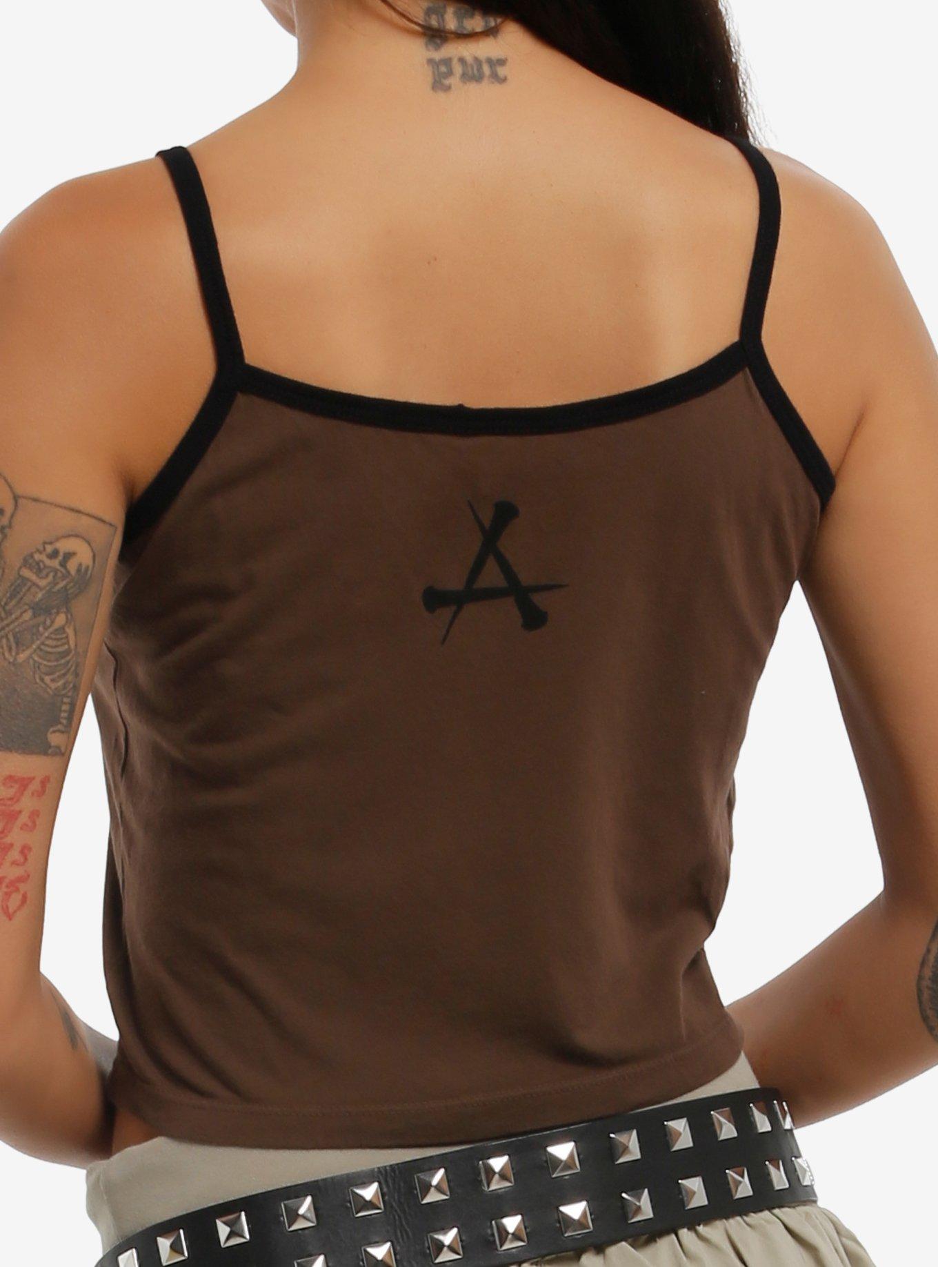 Affliction Cross Filigree Girls Crop Cami, BLACK, alternate