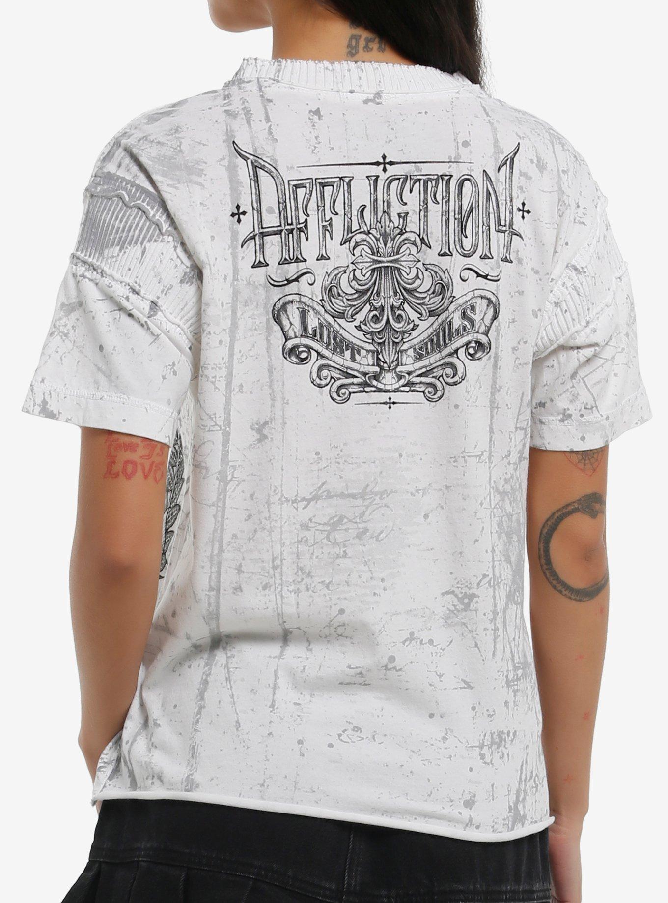 Affliction Logo Collar Notch Girls T-Shirt, , hi-res