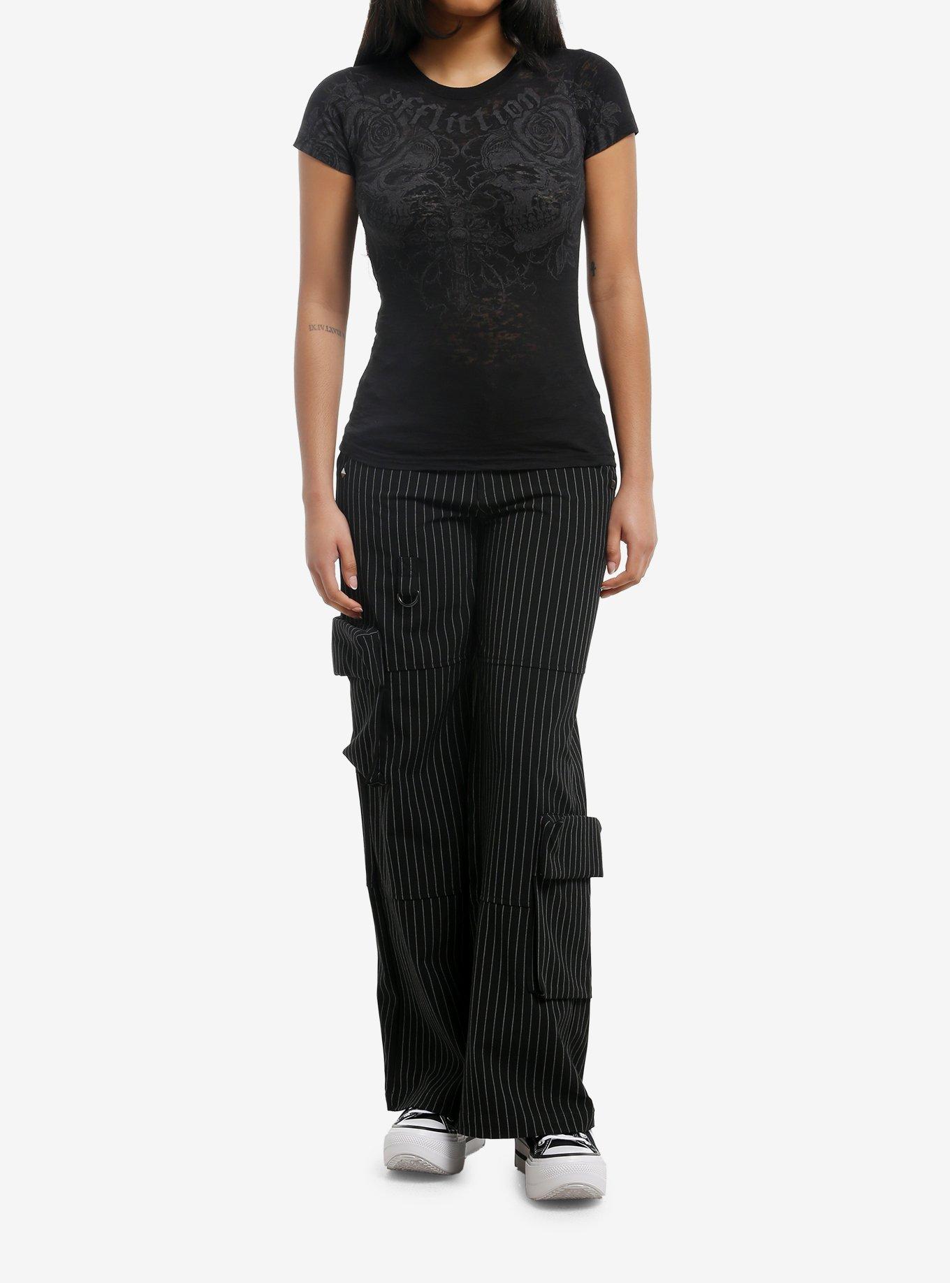 Affliction Skulls & Roses Girls Baby T-Shirt, , hi-res