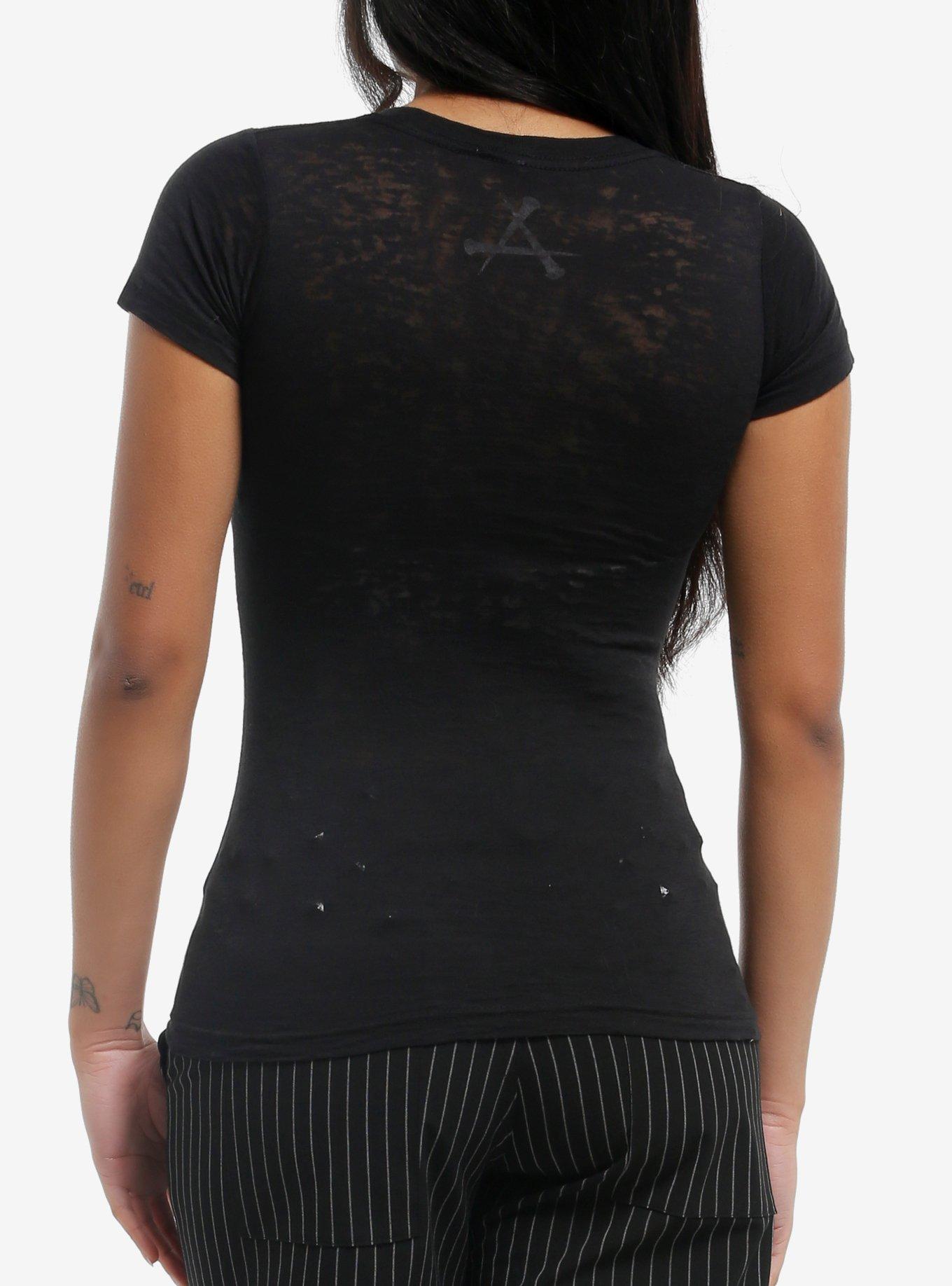 Affliction Skulls & Roses Girls Baby T-Shirt, GREY, alternate