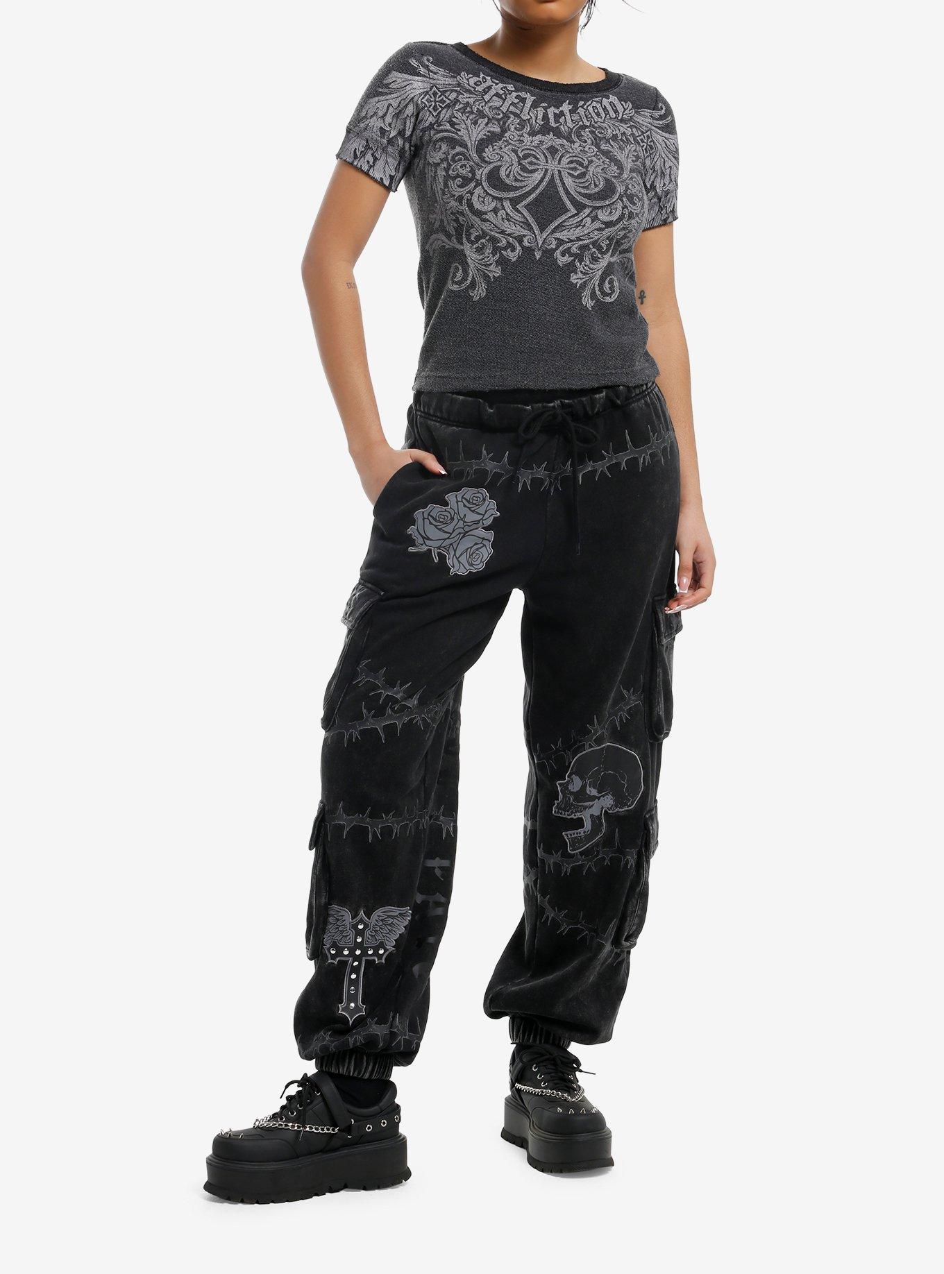 Affliction Fleur De Lis Filigree Girls Top, , alternate