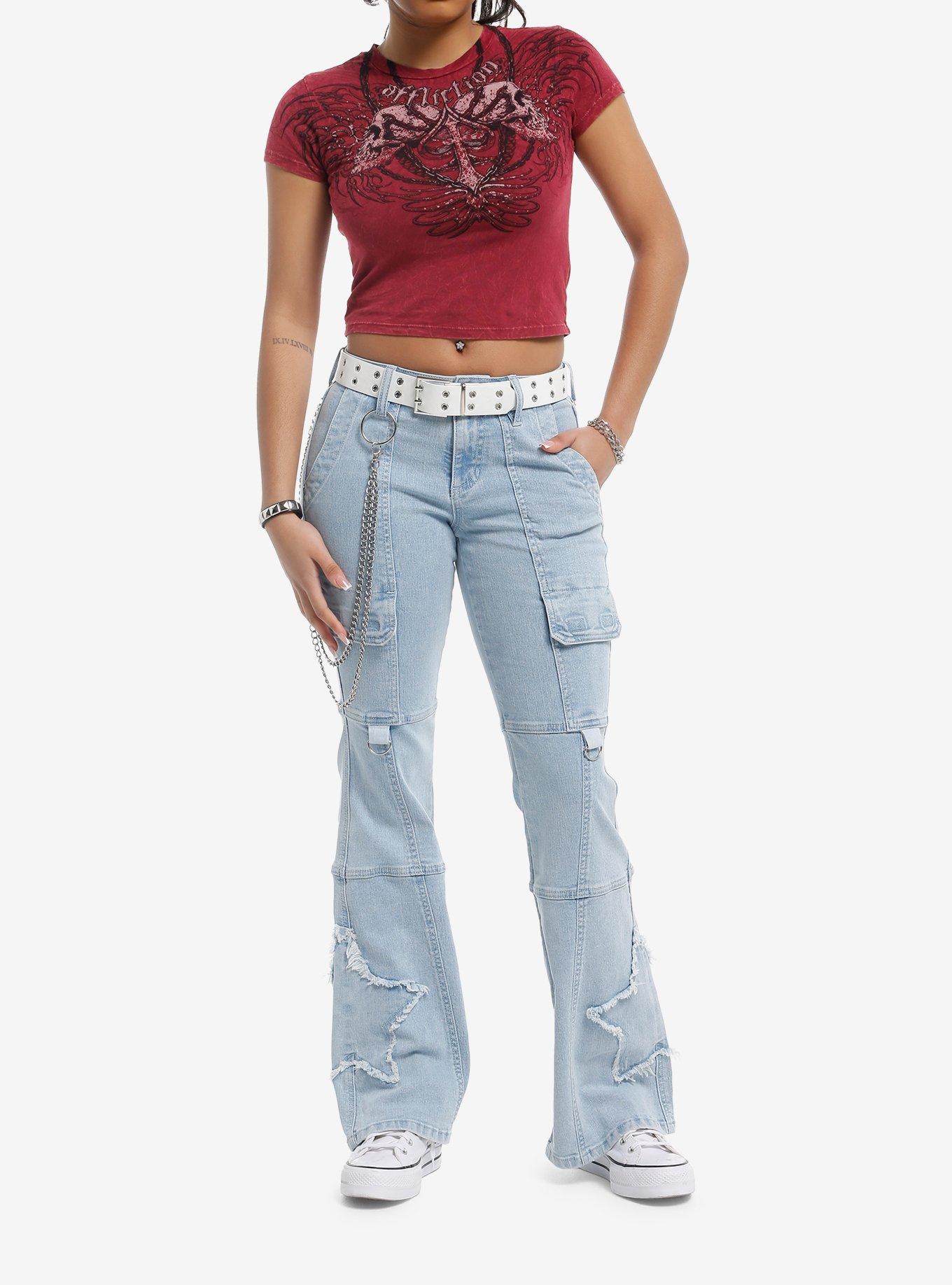 Affliction Chained Skulls Girls Baby T-Shirt, , alternate