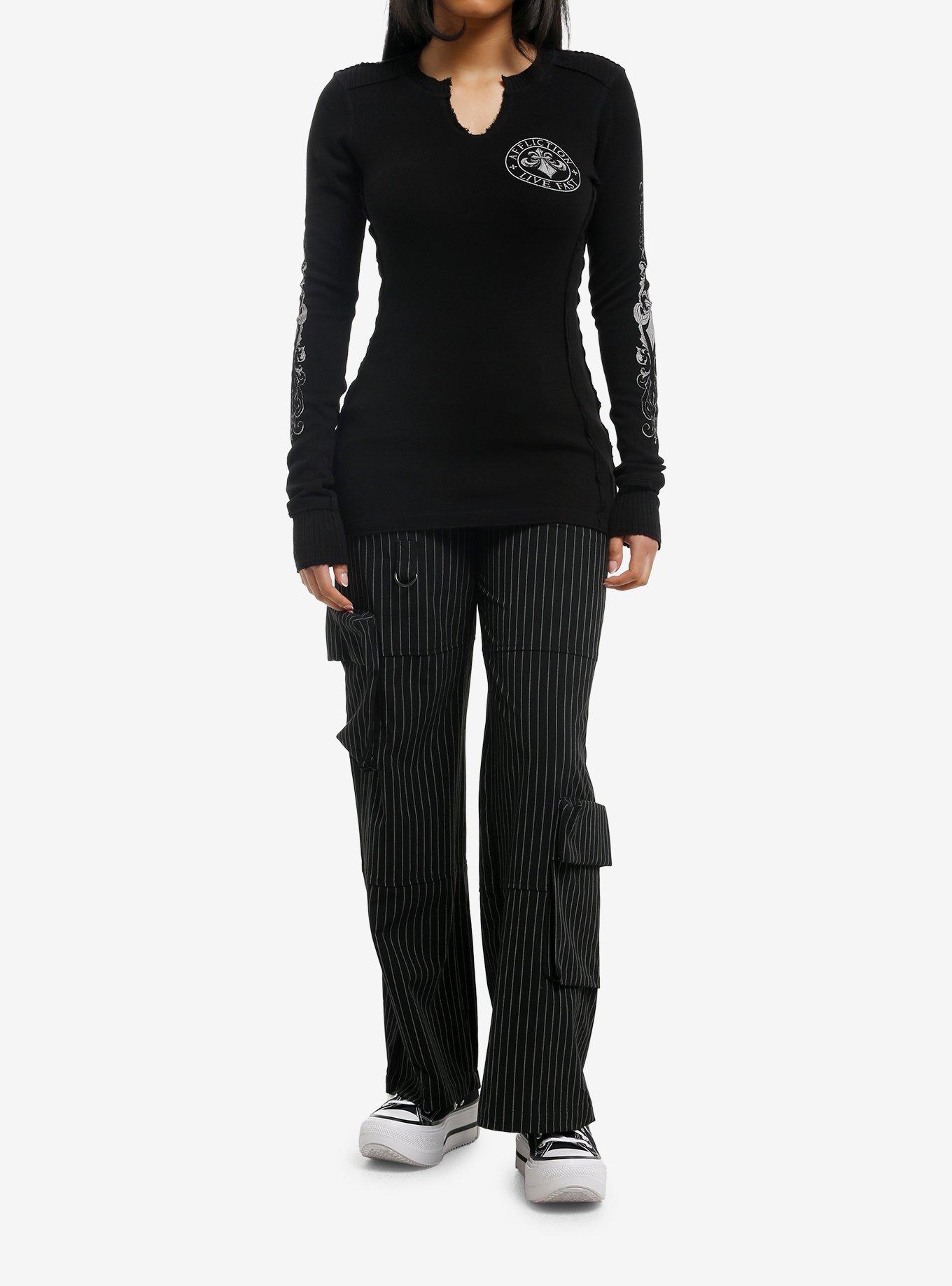 Affliction Winged Cross Girls Thermal Top, , alternate