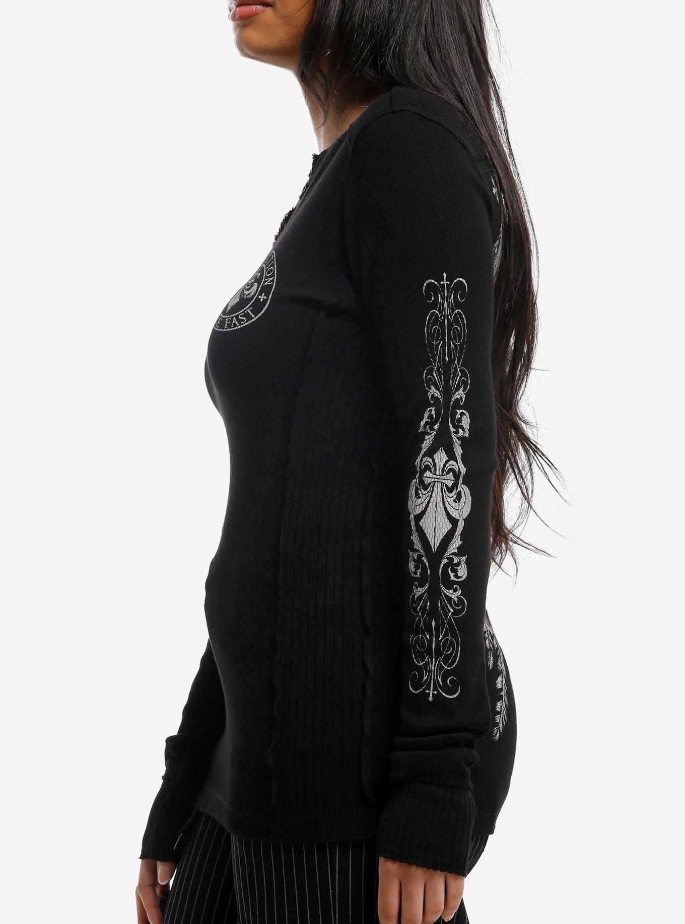 Affliction Winged Cross Girls Thermal Top, , alternate