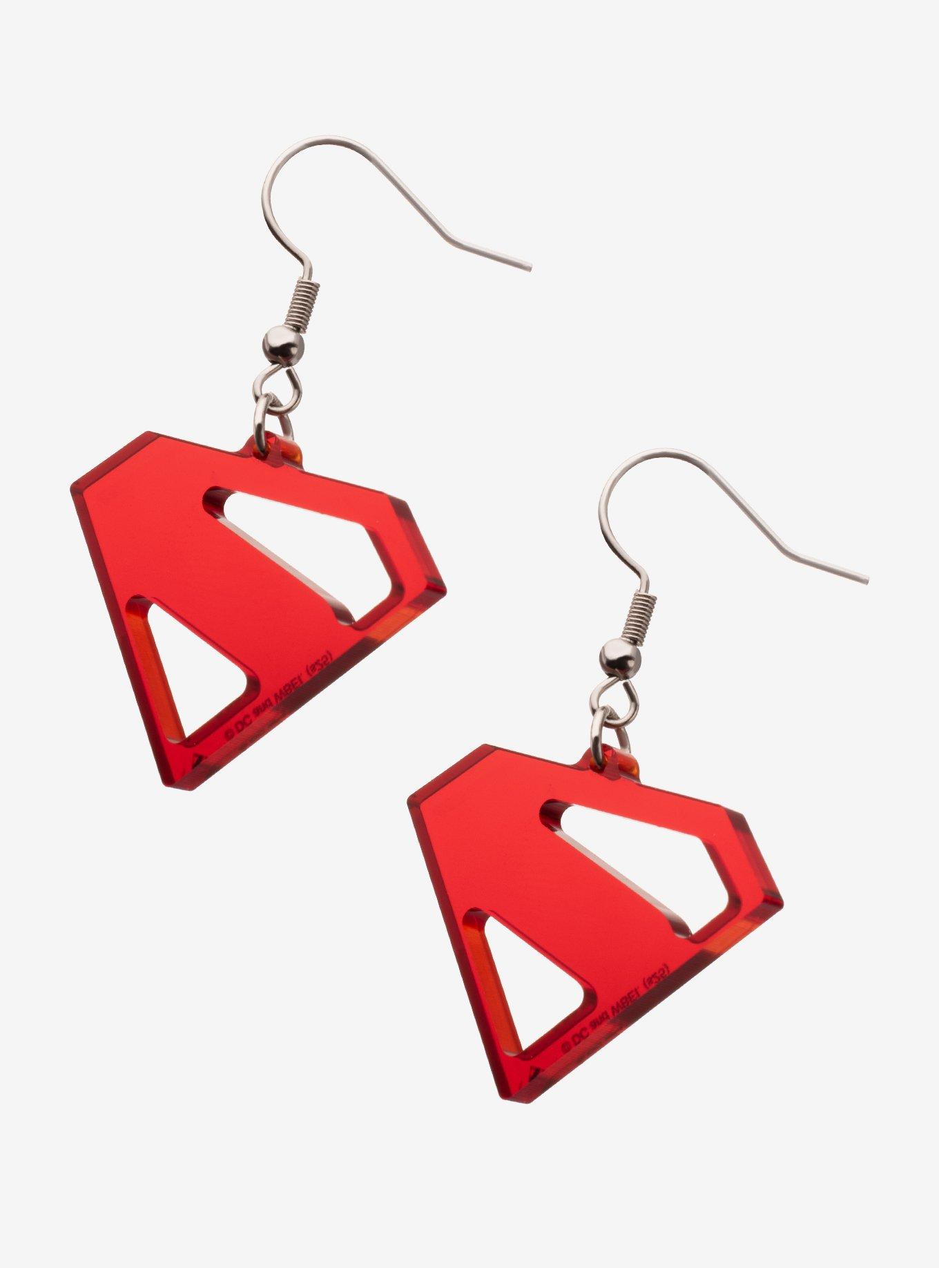DC Comics Superman Acrylic Dangle Earrings, , alternate