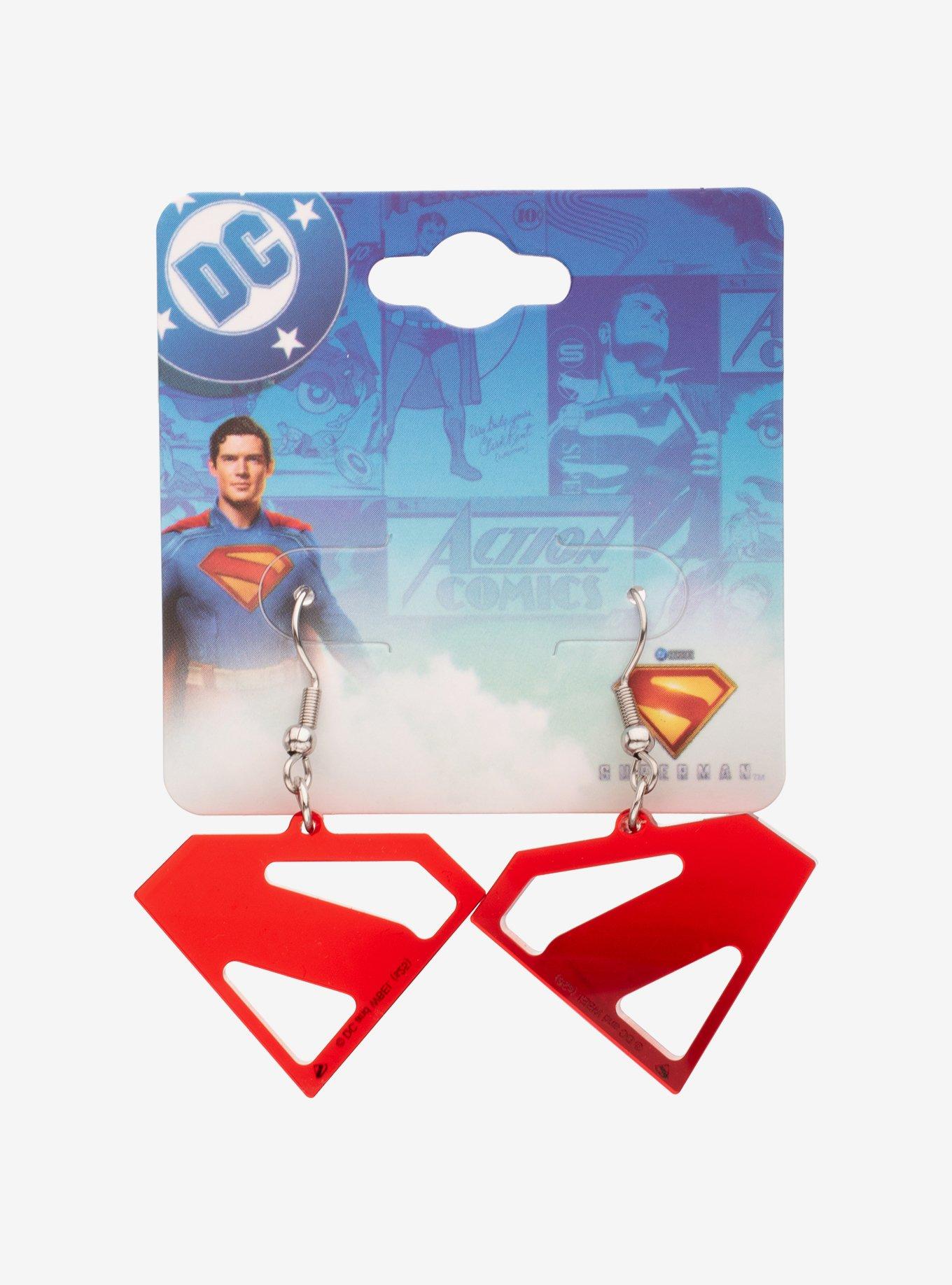 DC Comics Superman Acrylic Dangle Earrings, , alternate