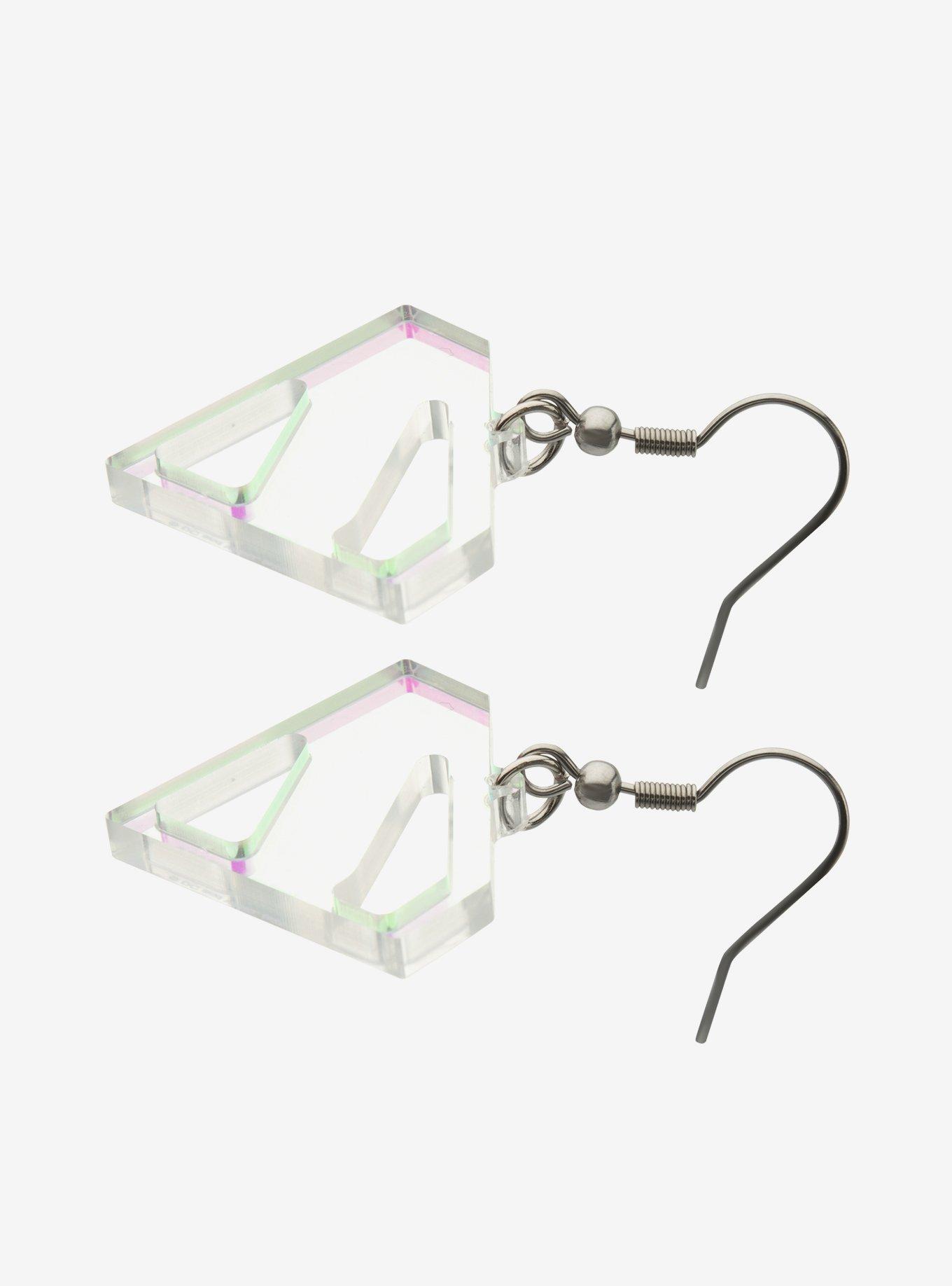 DC Comics Superman Iridescent Transparent Earrings, , alternate