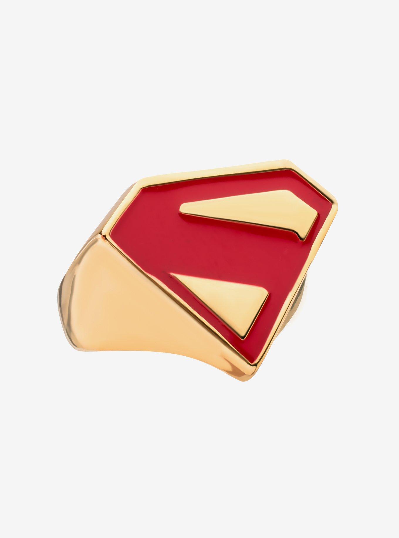 DC Comics Superman Logo Signet Ring, GOLD, alternate