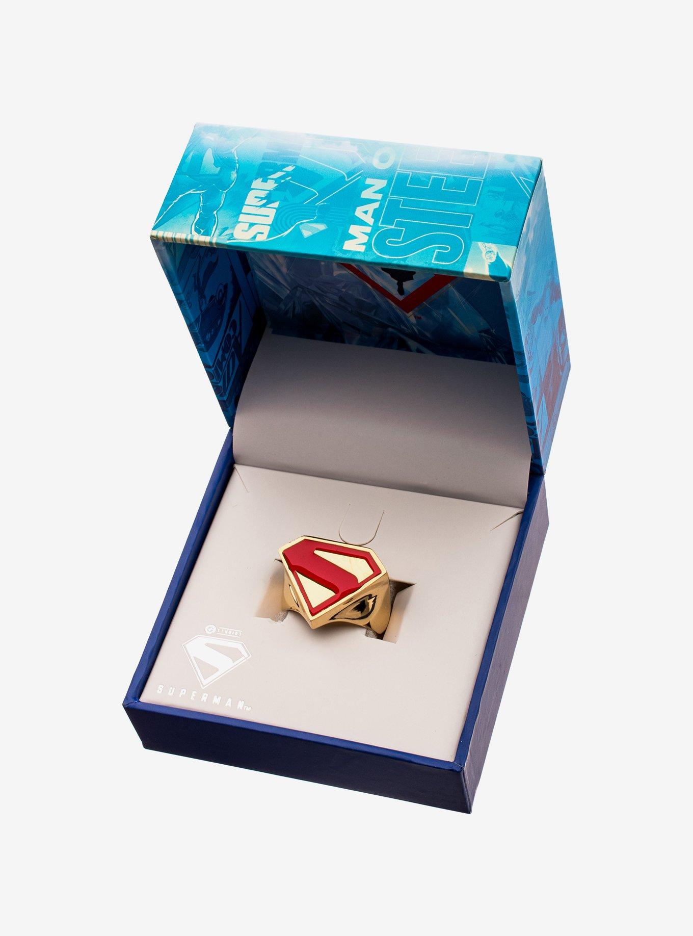 DC Comics Superman Logo Signet Ring, GOLD, alternate