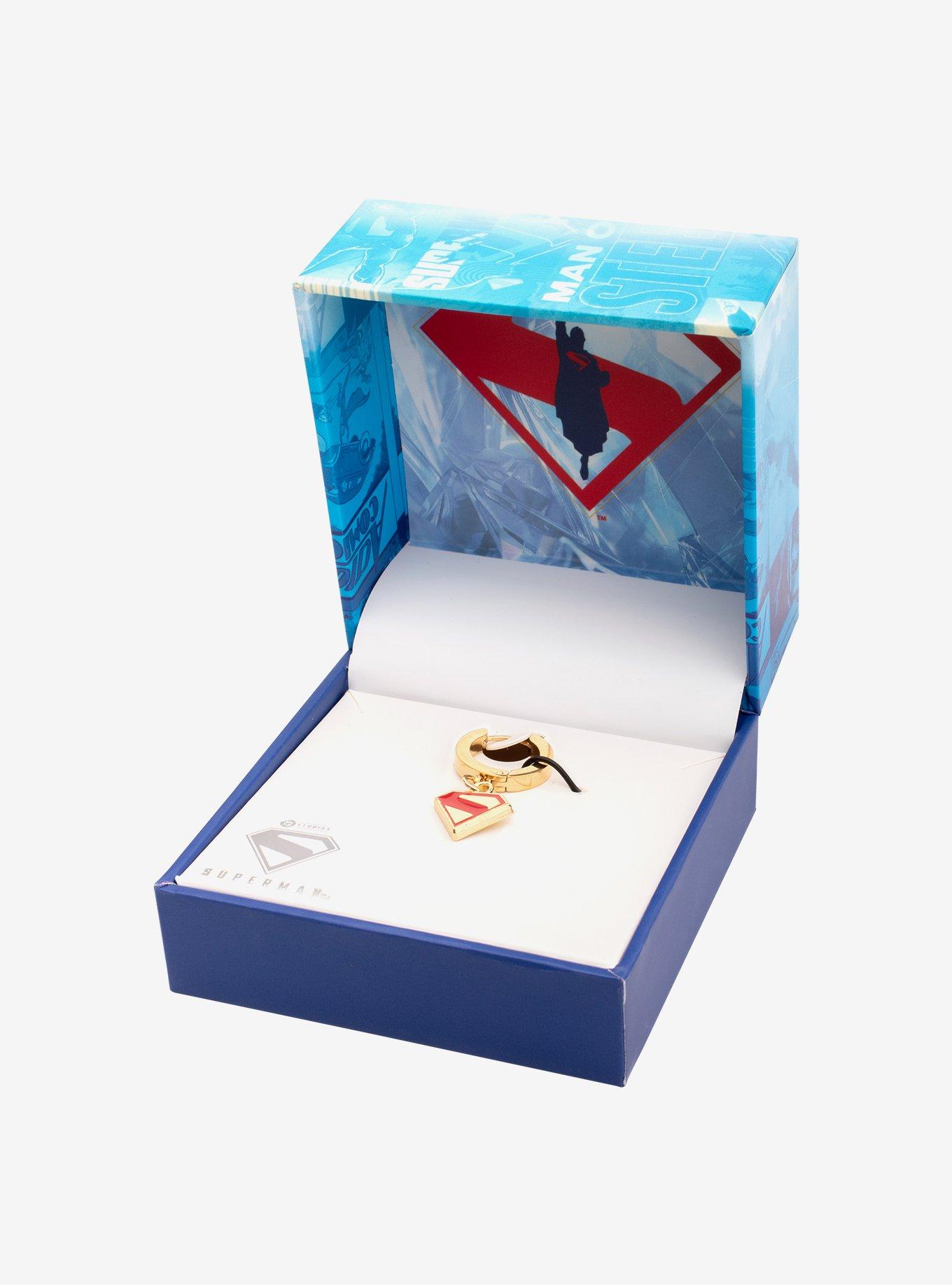 DC Comics Superman Logo Shield Huggie Earring, , alternate