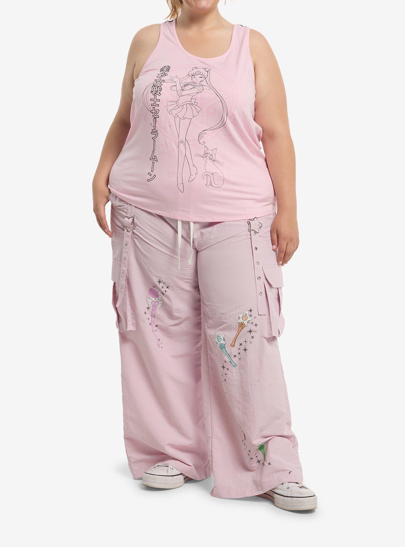Pretty Guardian Sailor Moon Cutie Moon Rod Mesh Girls Racerback Tank Top Plus Size, MULTI, alternate - view 3