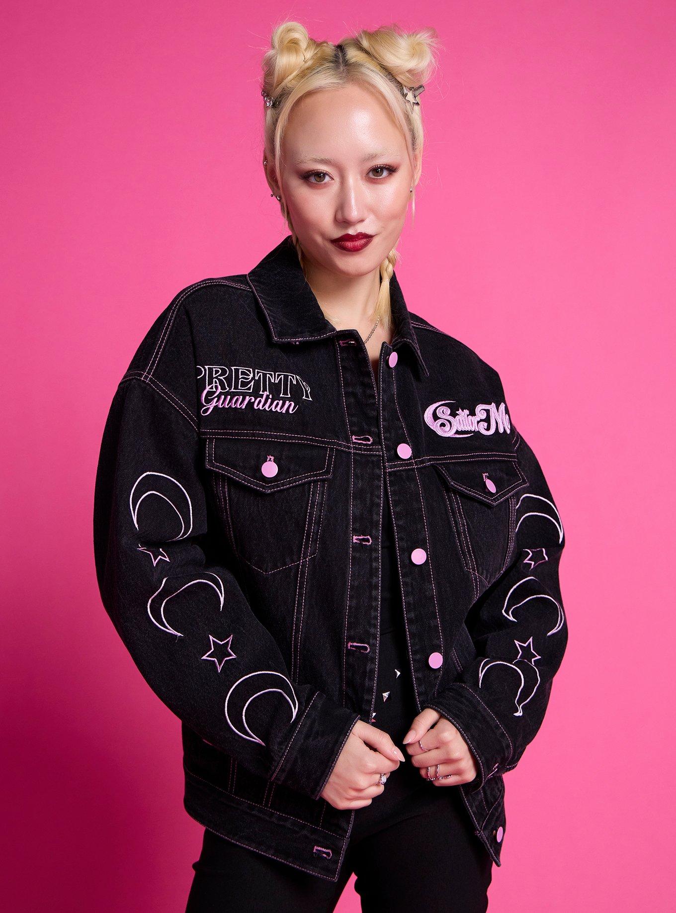 Pretty Guardian Sailor Moon Black Lady Denim Girls Jacket, MULTI, alternate - view 4