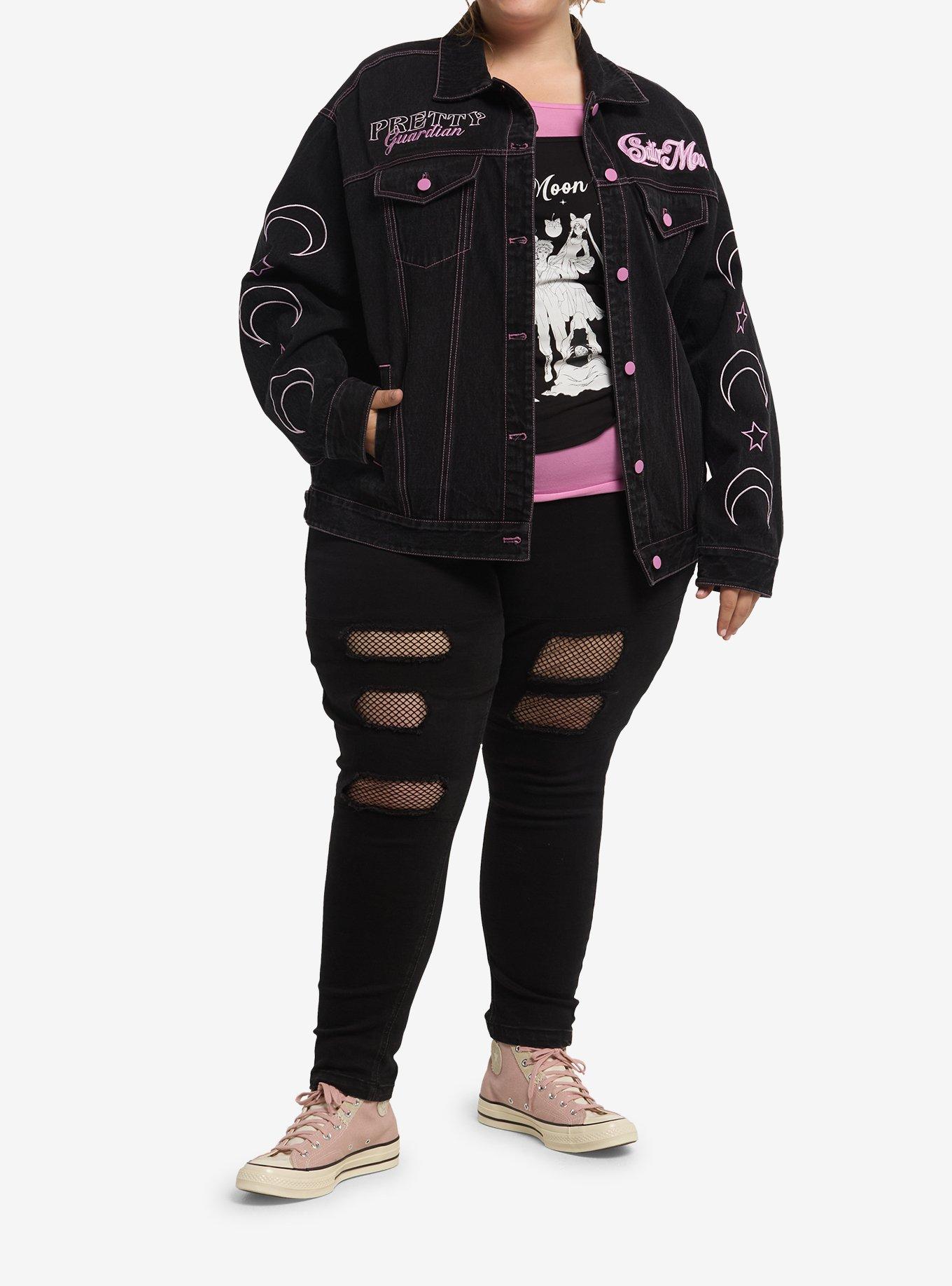 Pretty Guardian Sailor Moon Black Lady Denim Girls Jacket Plus Size, MULTI, alternate - view 3