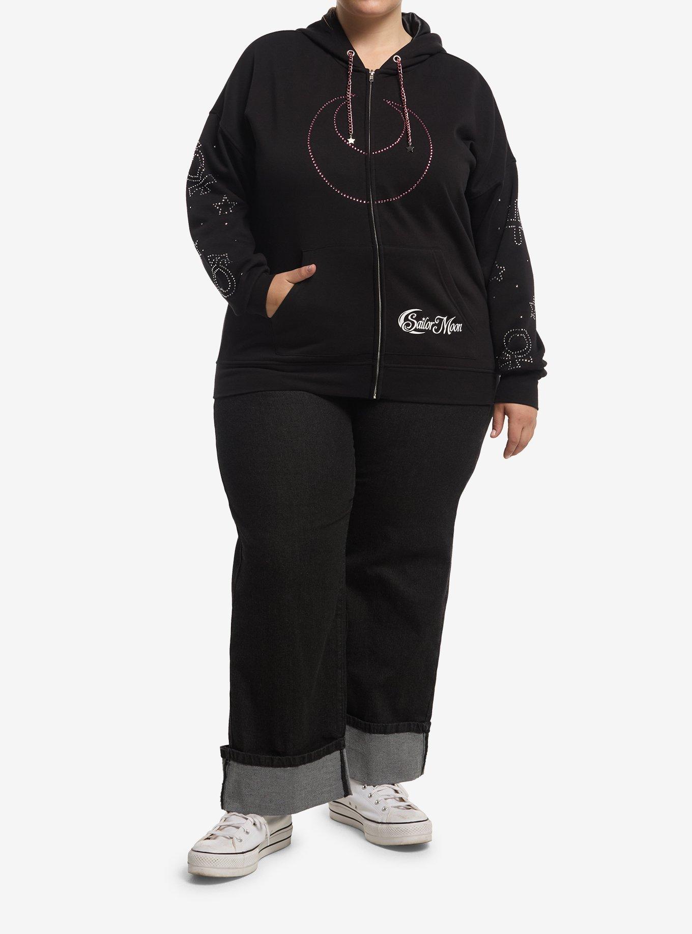 Pretty Guardian Sailor Moon Rhinestone Girls Hoodie Plus Size, MULTI, alternate - view 3