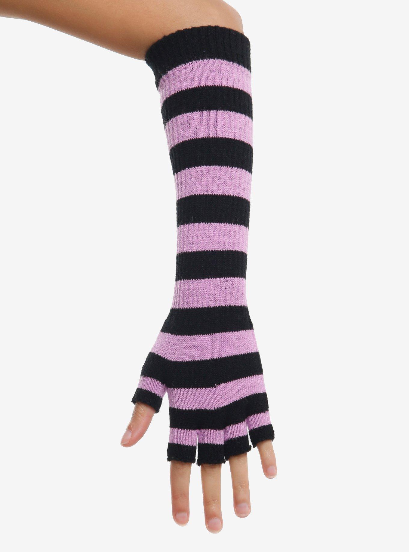 Murder Drones Uzi Purple & Black Stripe Arm Warmers, , hi-res