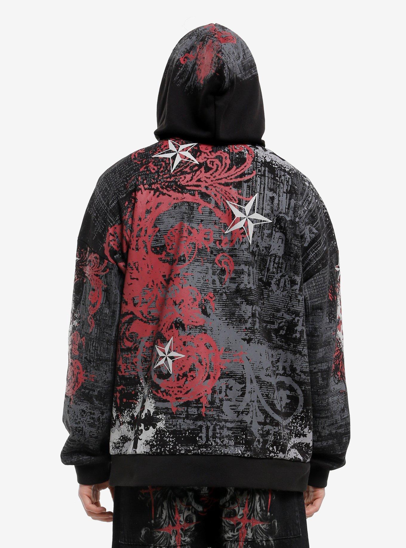 Skull Star Tattoo Art Hoodie, , hi-res
