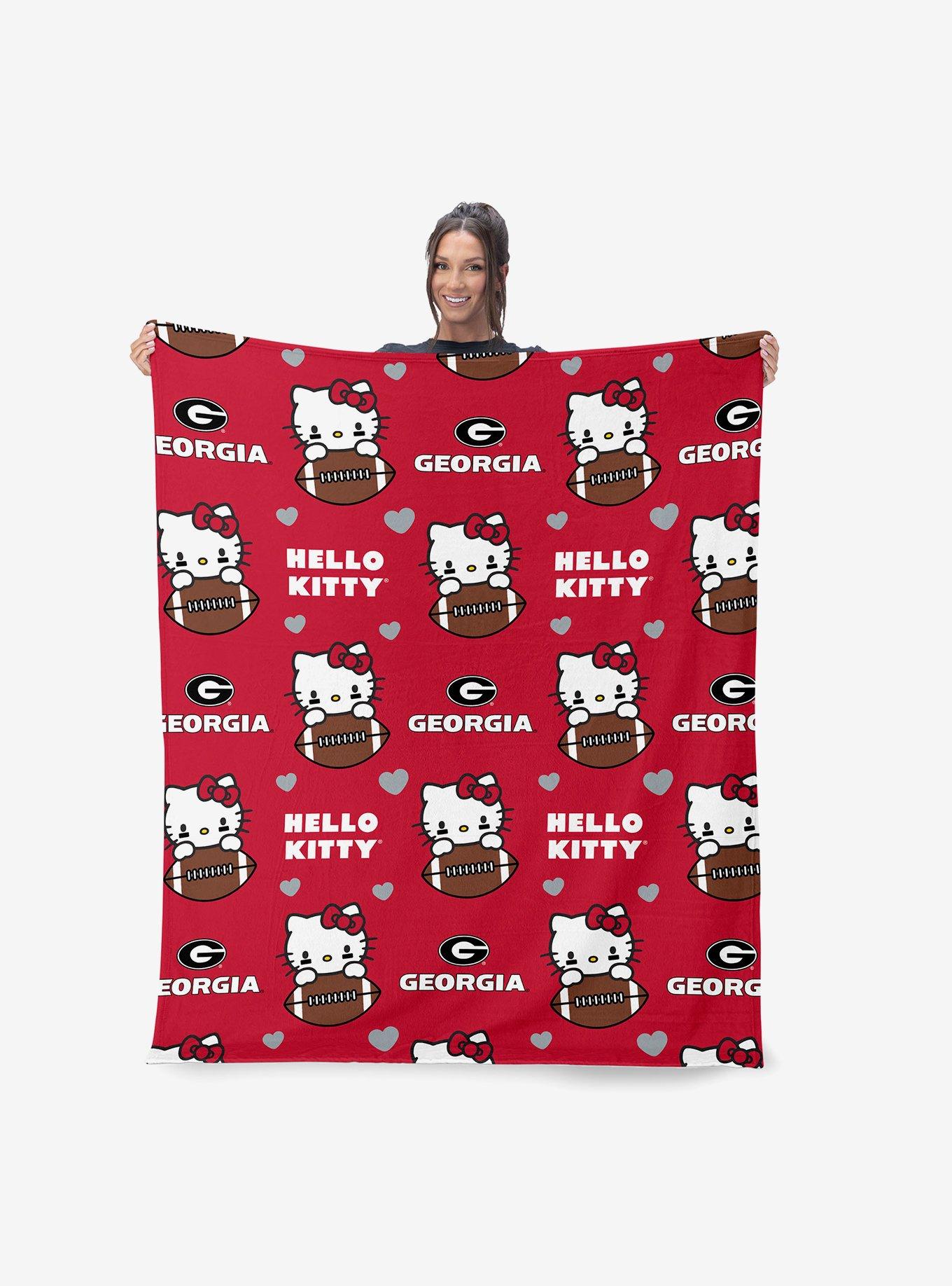 Georgia Bulldogs Football Ready Hello Kitty Cloud Throw Blanket, , alternate