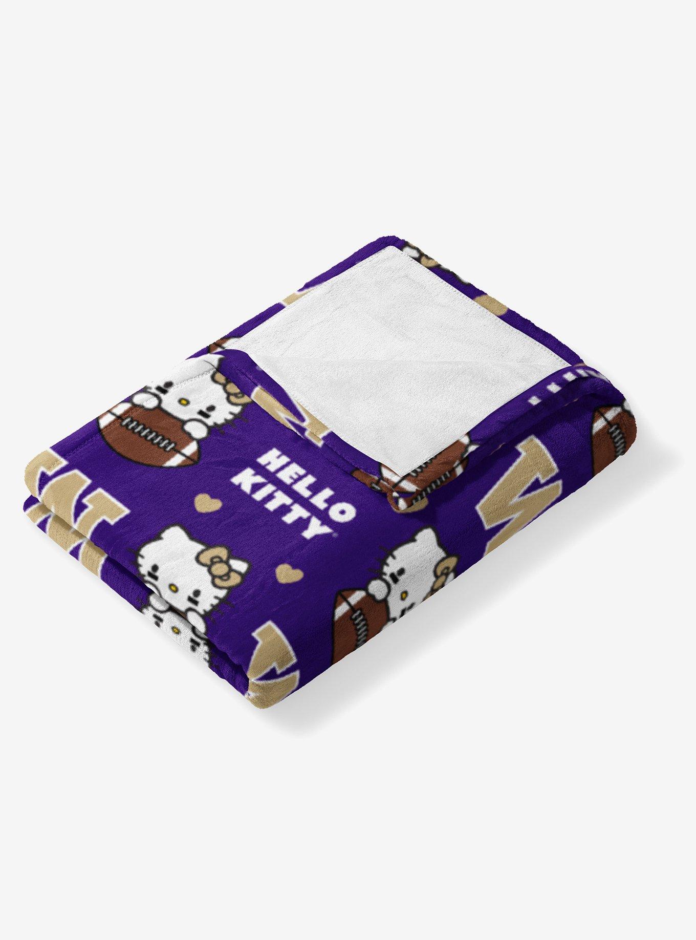 University of Washington Huskies Football Ready Hello Kitty Cloud Throw Blanket, , alternate