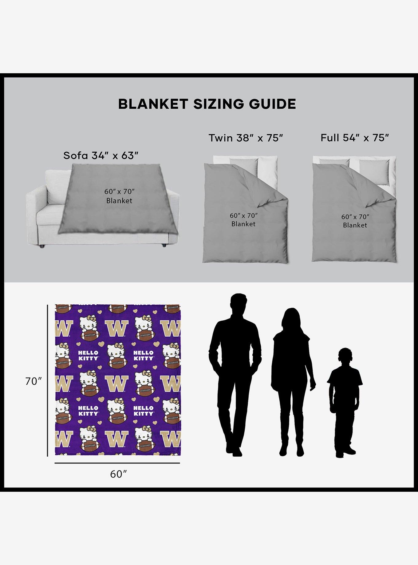 University of Washington Huskies Football Ready Hello Kitty Cloud Throw Blanket, , alternate