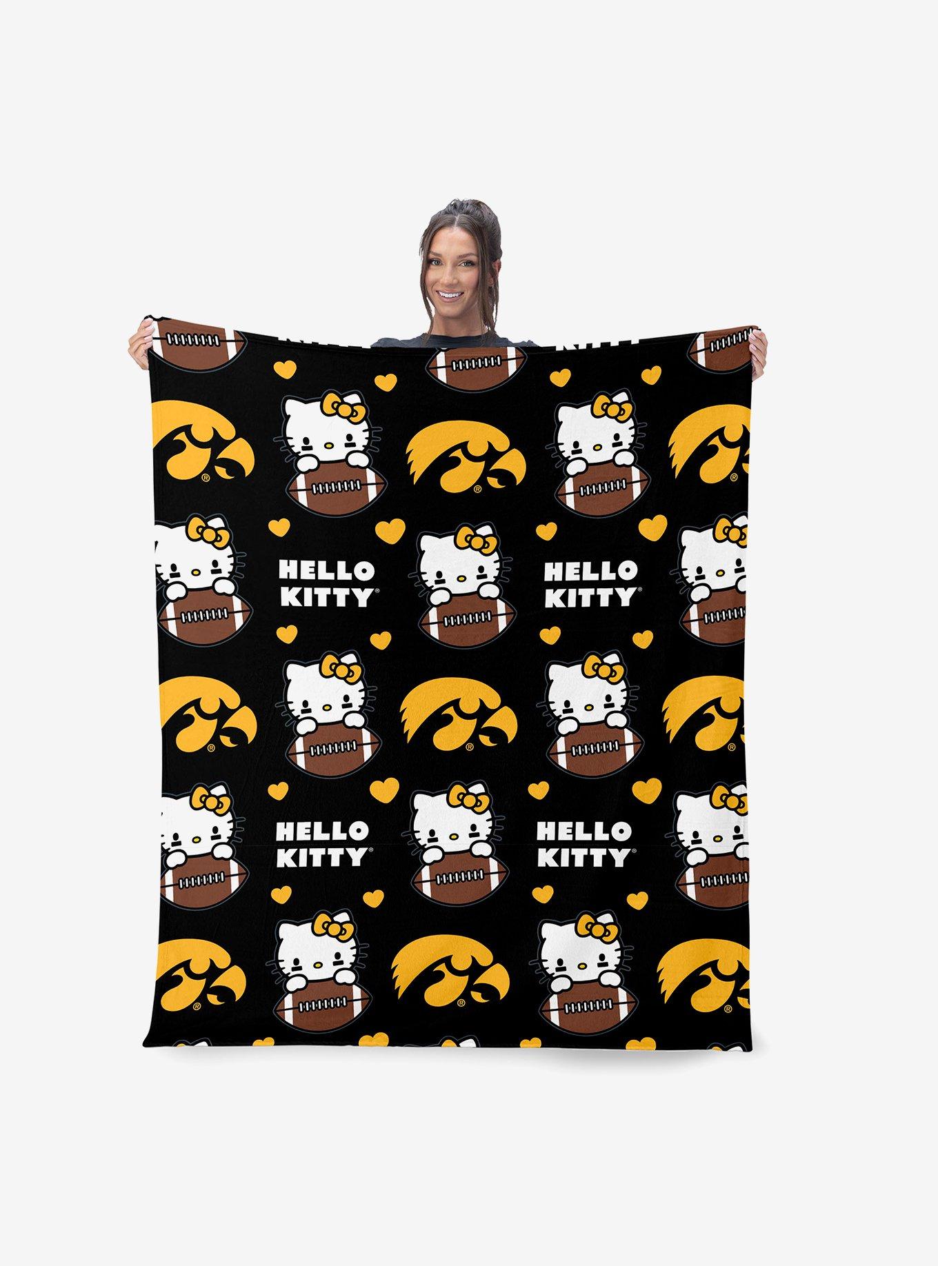 Iowa Hawkeyes Football Ready Hello Kitty Cloud Throw Blanket, , alternate