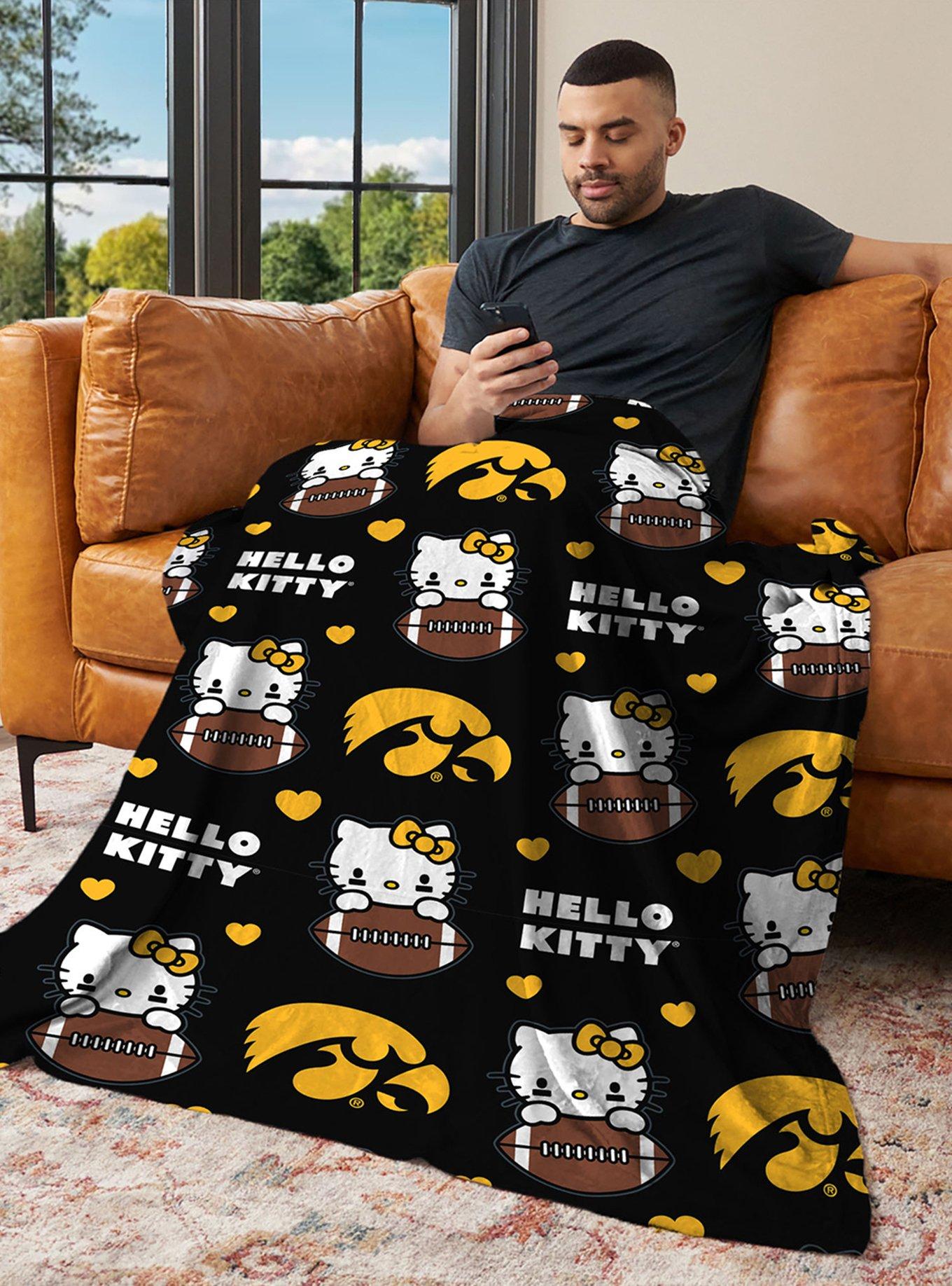 Iowa Hawkeyes Football Ready Hello Kitty Cloud Throw Blanket, , alternate