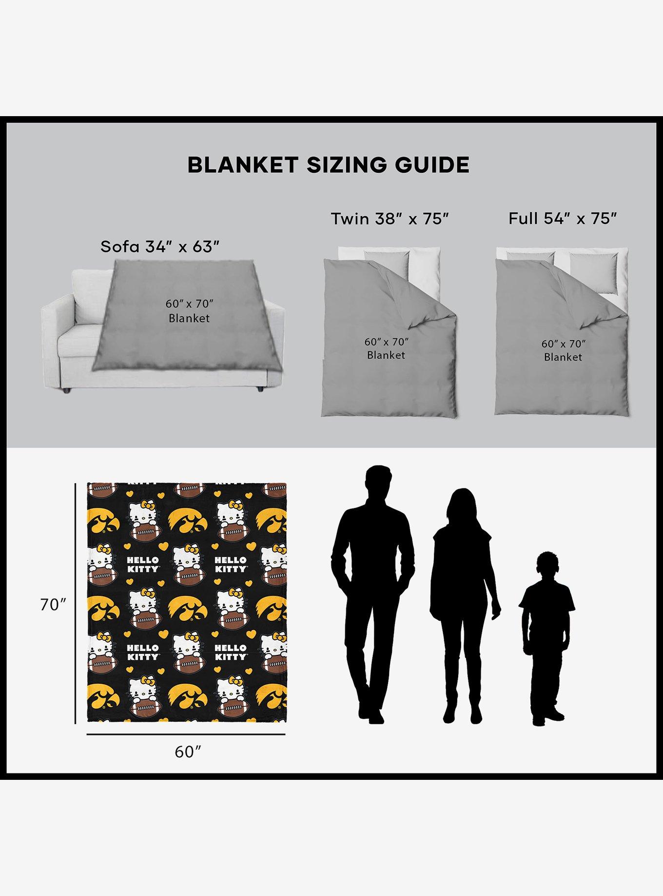 Iowa Hawkeyes Football Ready Hello Kitty Cloud Throw Blanket, , alternate