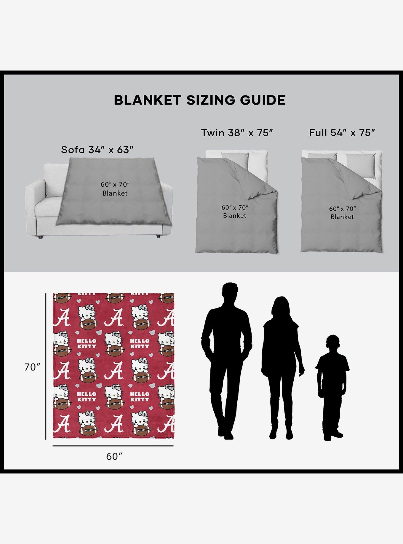 University of Alabama Crimson Tide Football Ready Hello Kitty Cloud Throw Blanket, , alternate