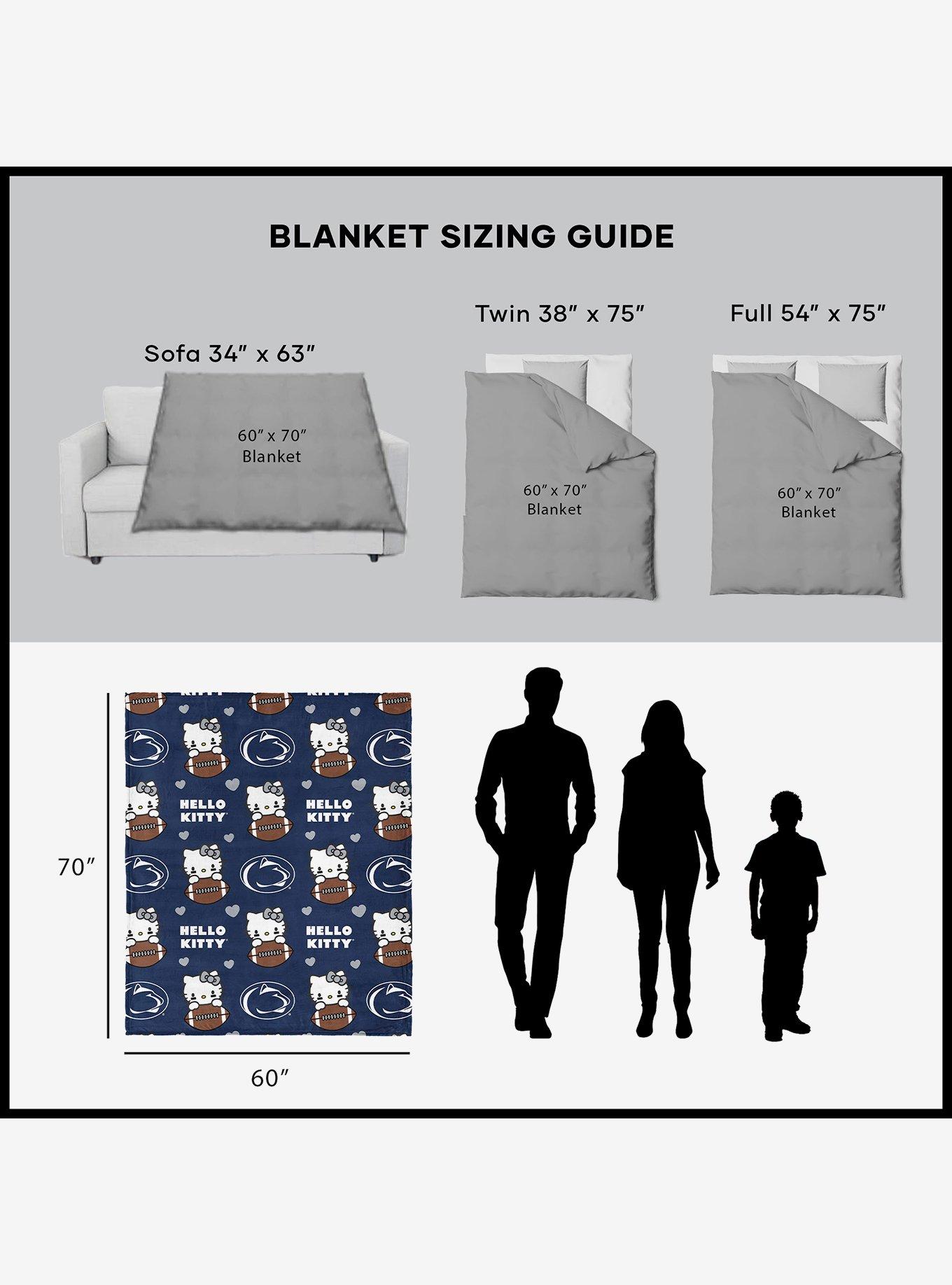 Penn State Nittany Lions Football Ready Hello Kitty Cloud Throw Blanket, , alternate