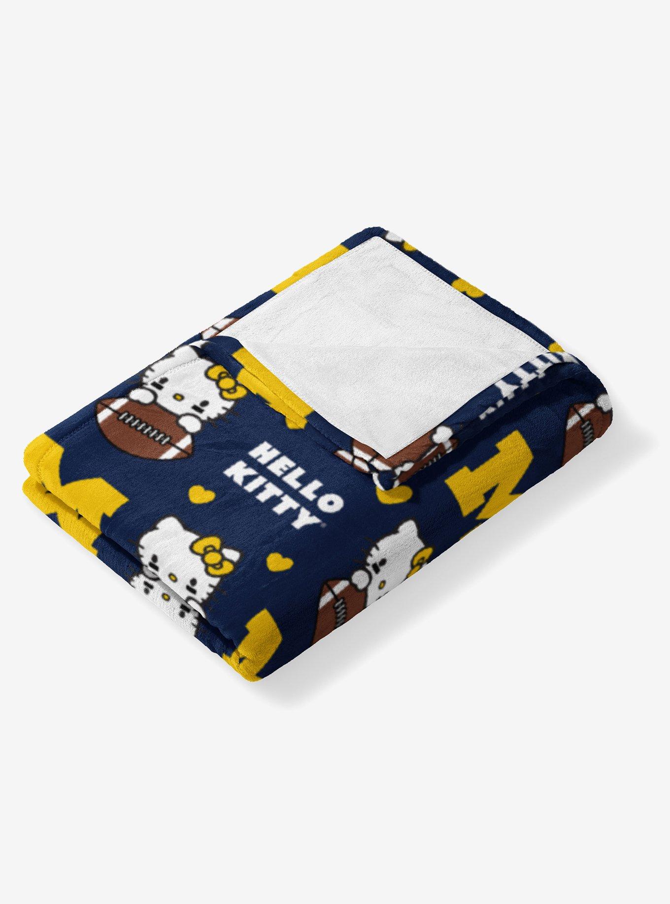 Michigan Wolverines Football Ready Hello Kitty Cloud Throw Blanket, , alternate