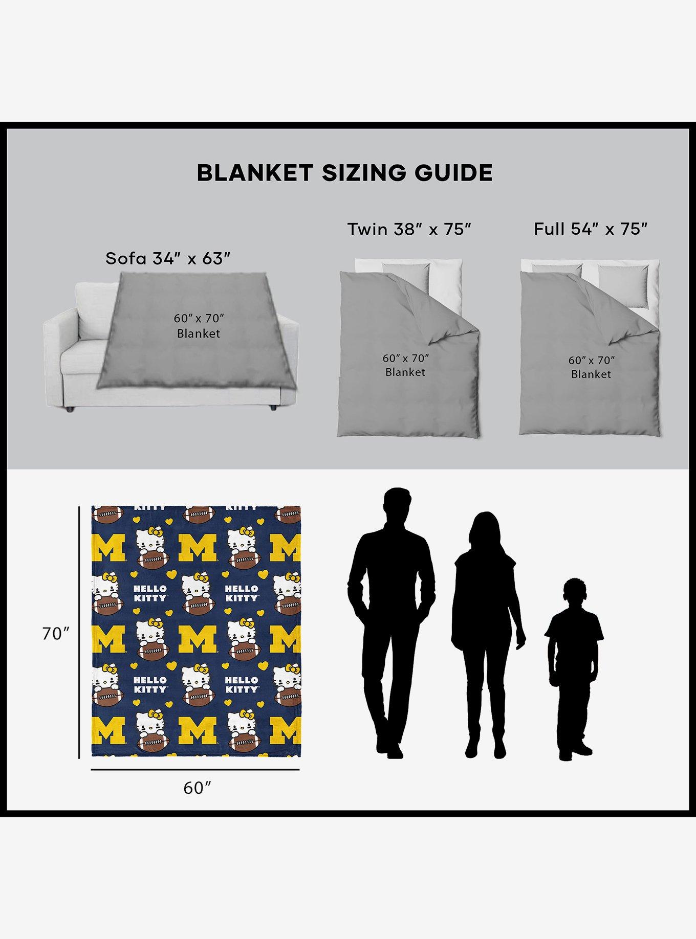 Michigan Wolverines Football Ready Hello Kitty Cloud Throw Blanket, , alternate
