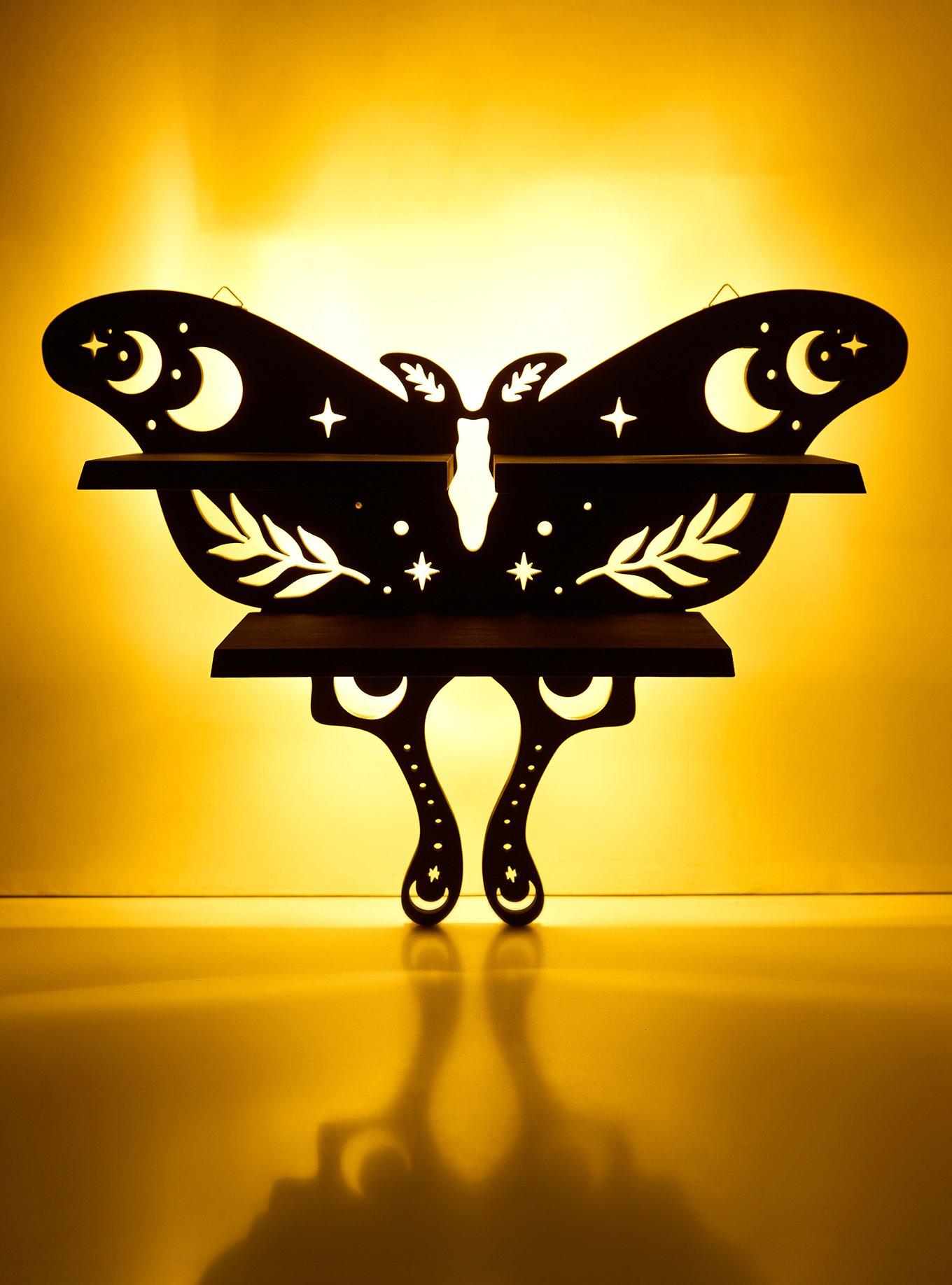 Black Celestial Moth Light-Up Wall Shelf Hot Topic Exclusive, , hi-res