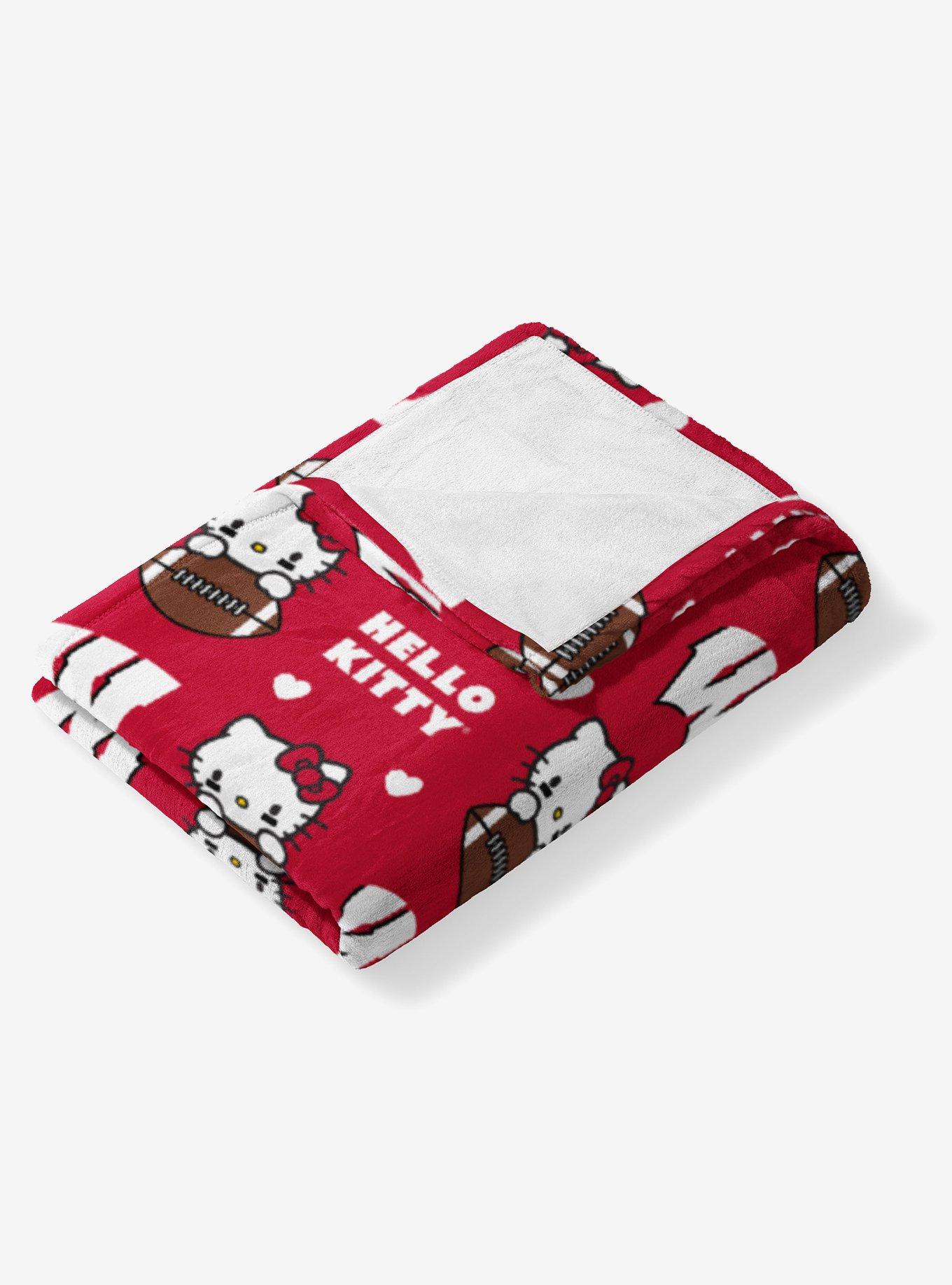 Wisconsin Badgers Football Ready Hello Kitty Cloud Throw Blanket, , alternate