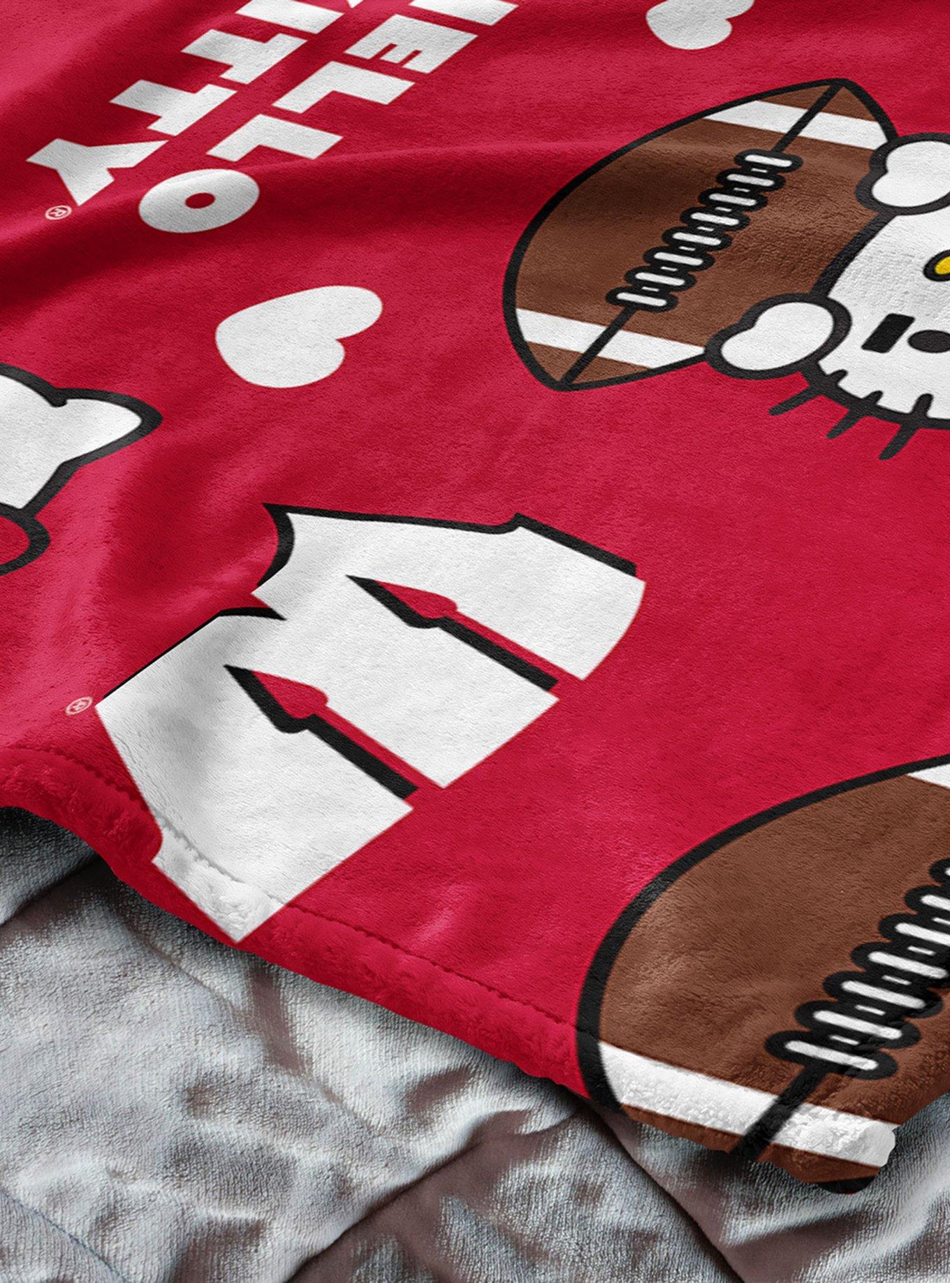 Wisconsin Badgers Football Ready Hello Kitty Cloud Throw Blanket, , alternate